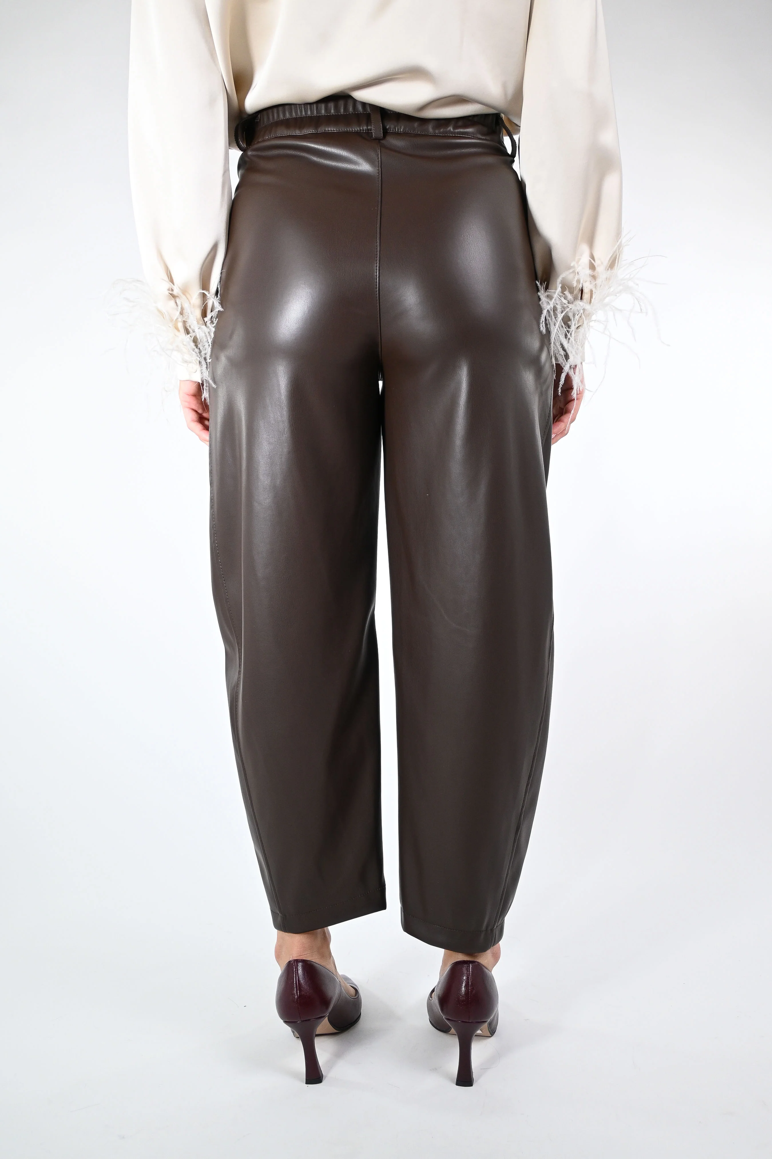 HAVEONE - PANTALONE BALLOON ECOPELLE ART.PVE-P168 - CAFFE' - Image 4