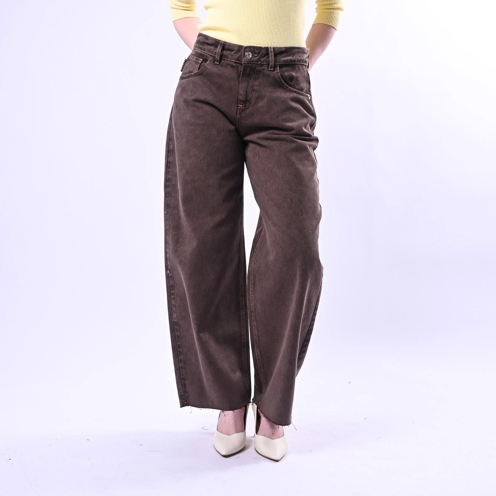 HAVEONE - PANTALONE BULL DENIM TAGLIO VIVO ART.PGZ-Q116 - LAVATO MORO - Image 2