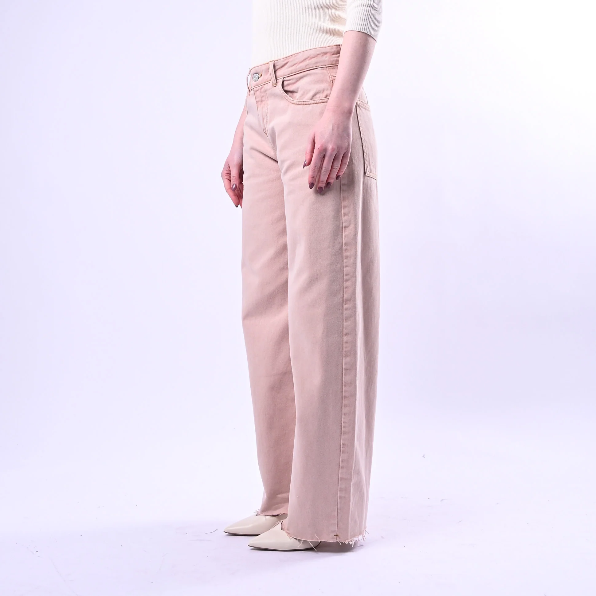 HAVEONE - PANTALONE BULL DENIM TAGLIO VIVO ART.PGZ-Q116 - LAVATO ROSA - Image 3