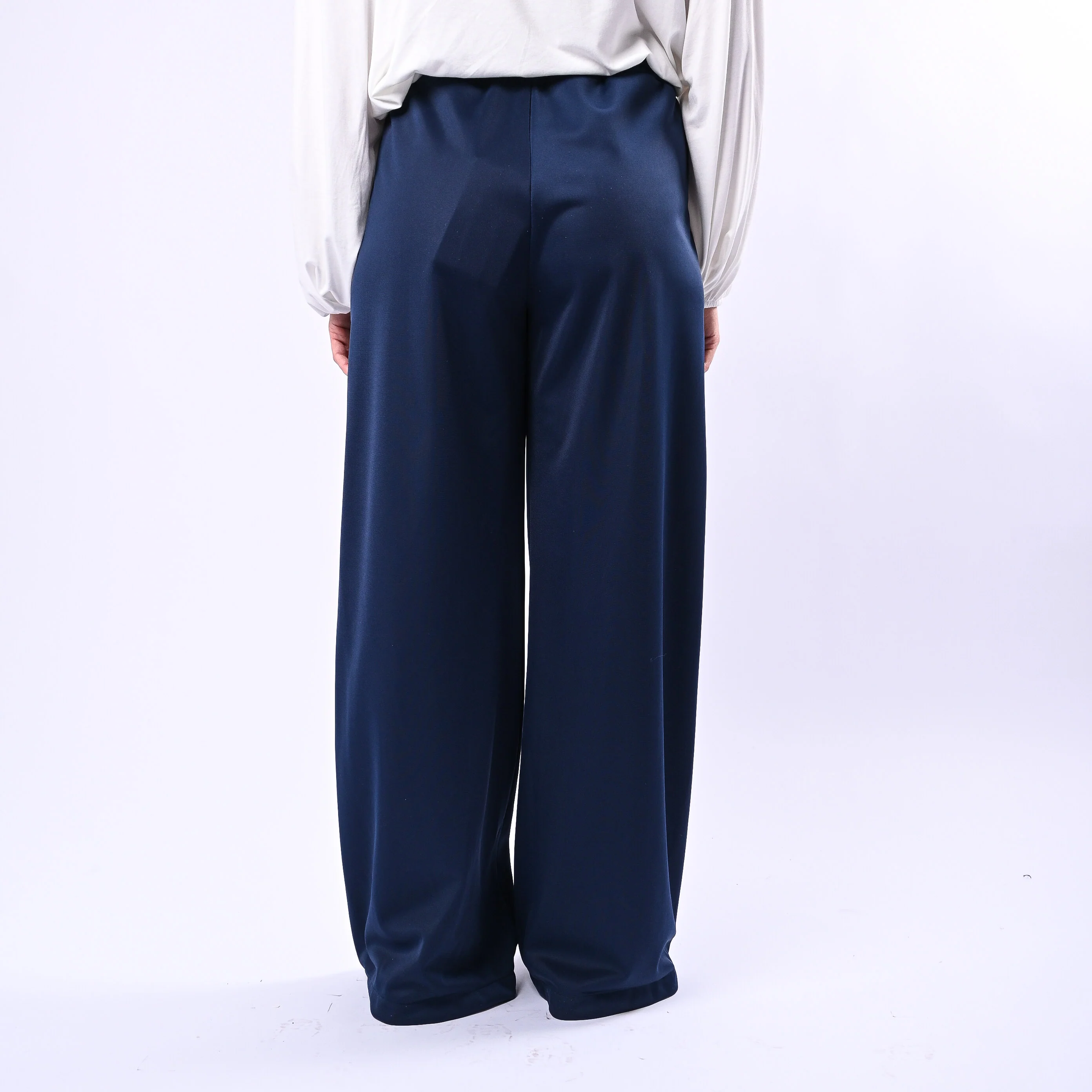 HAVEONE - PANTALONE PALAZZO ACETATO ART.PVS-Q166 - BLU - Image 4