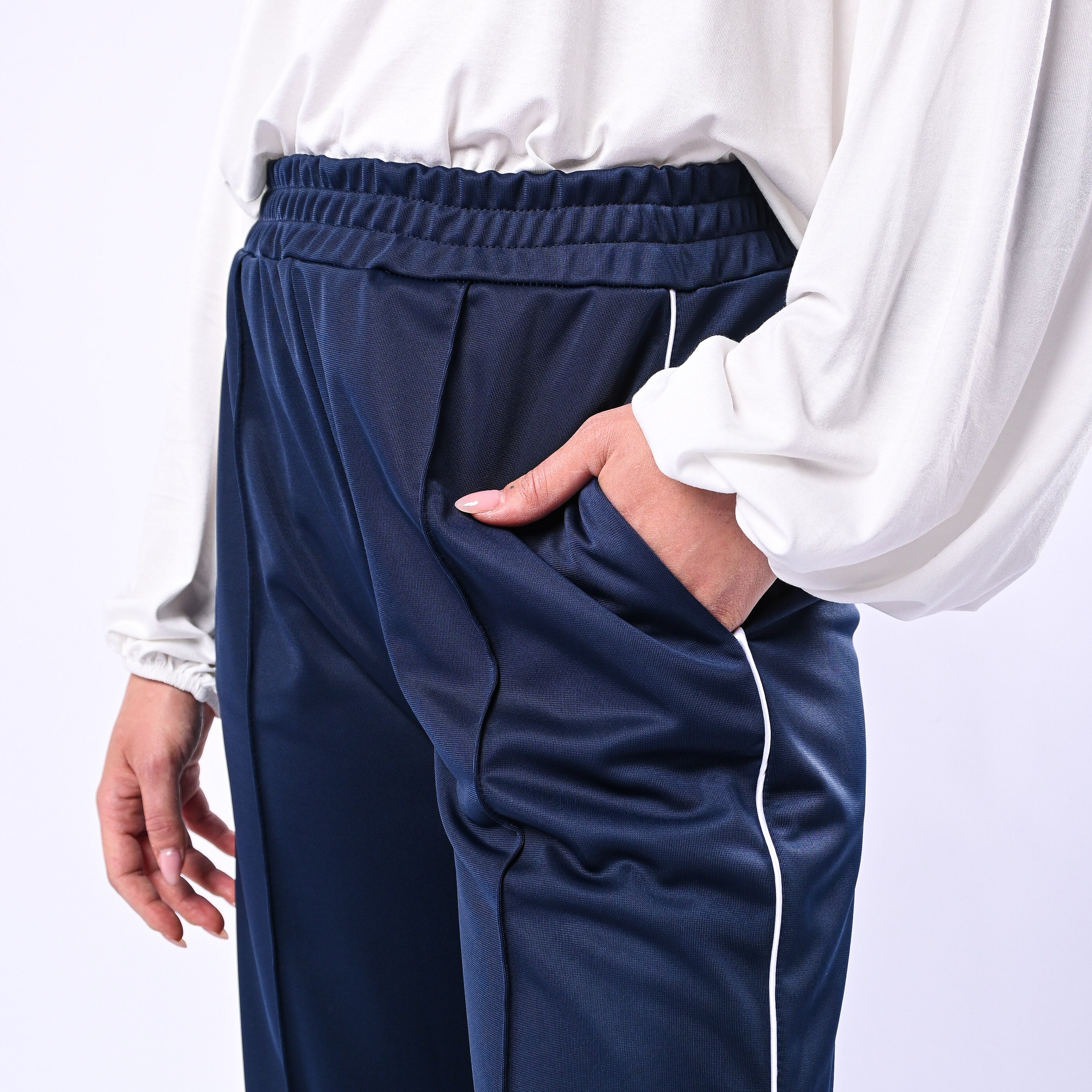HAVEONE - PANTALONE PALAZZO ACETATO ART.PVS-Q166 - BLU - Image 5