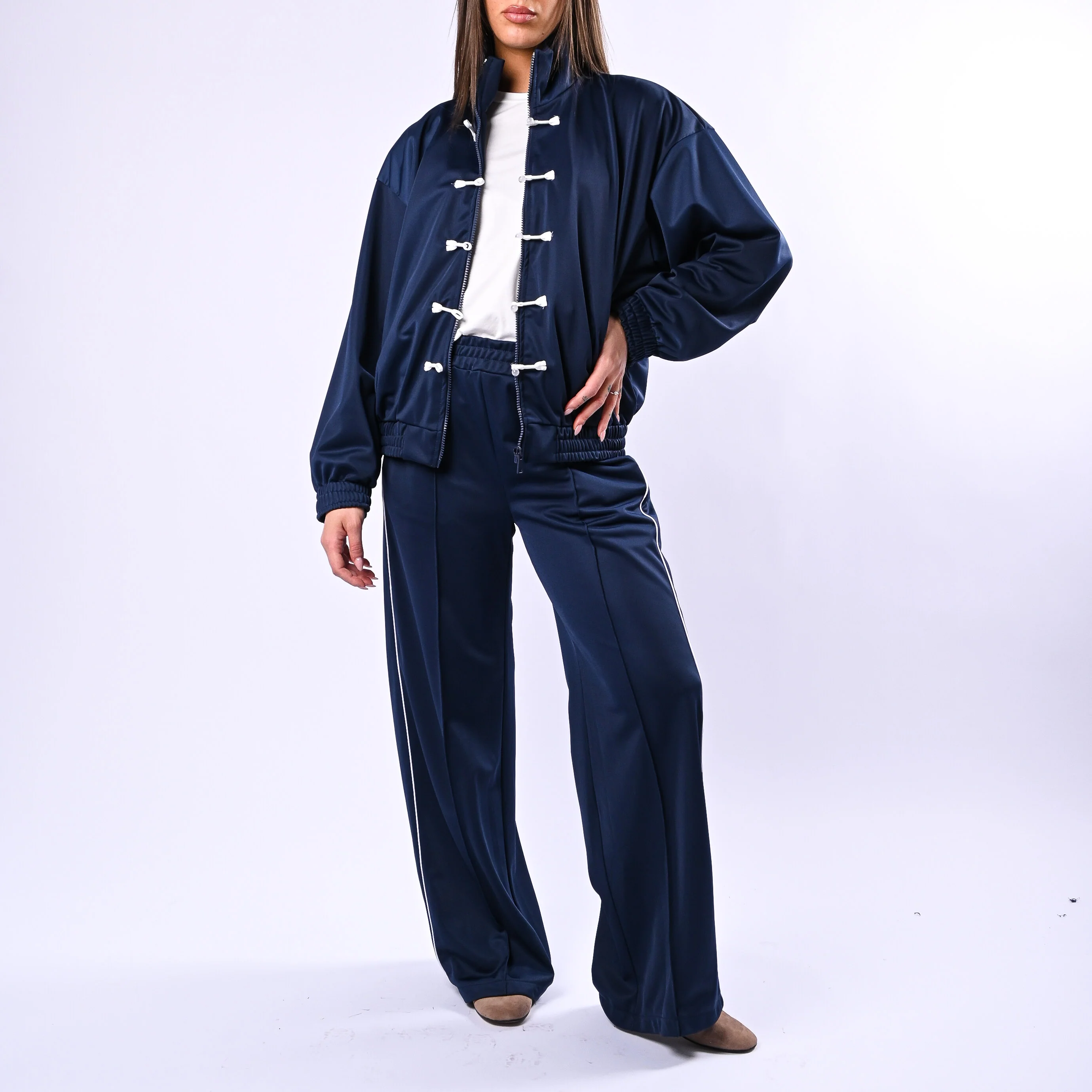 HAVEONE - PANTALONE PALAZZO ACETATO ART.PVS-Q166 - BLU - Image 6