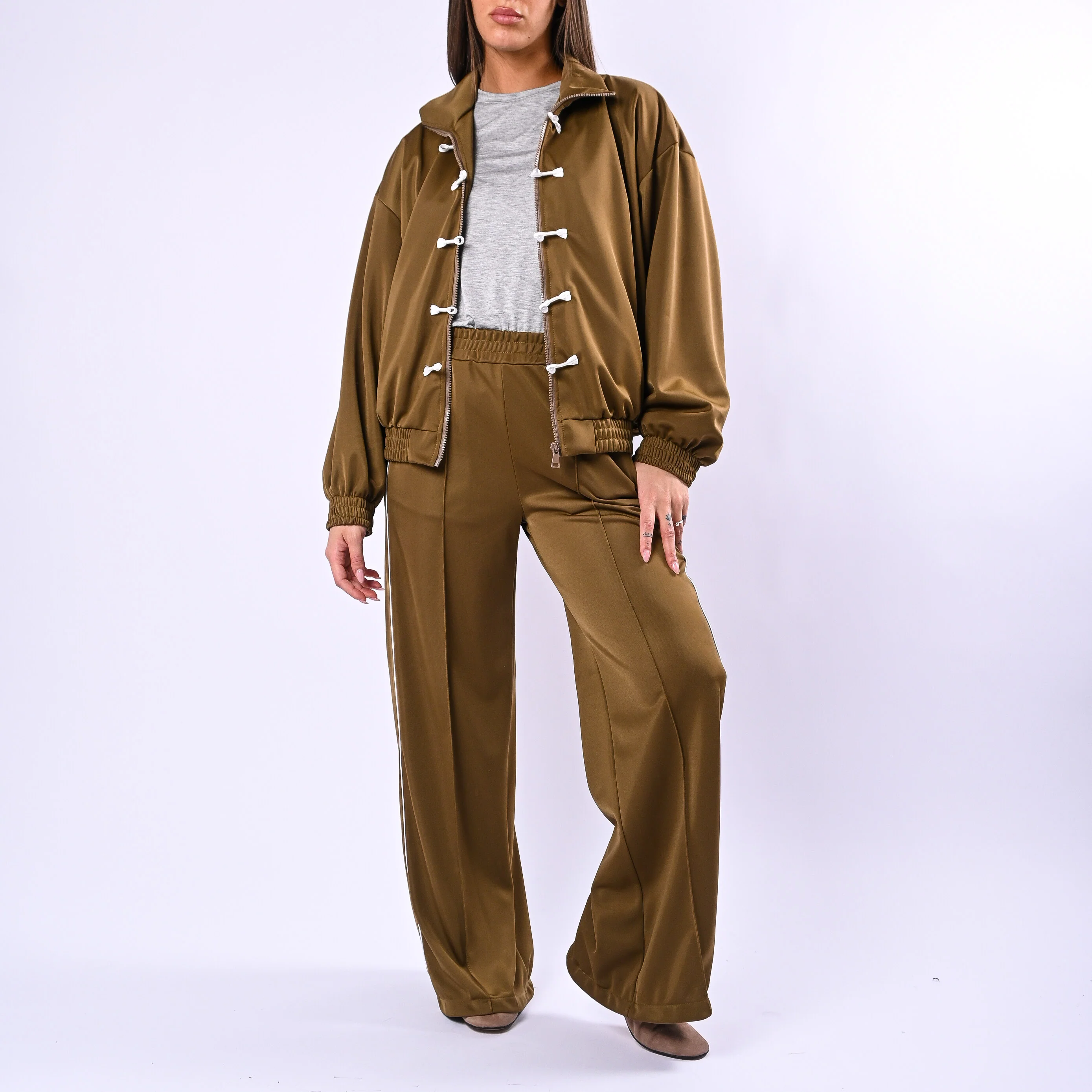 HAVEONE - PANTALONE PALAZZO ACETATO ART.PVS-Q166 - OLIO - Image 6