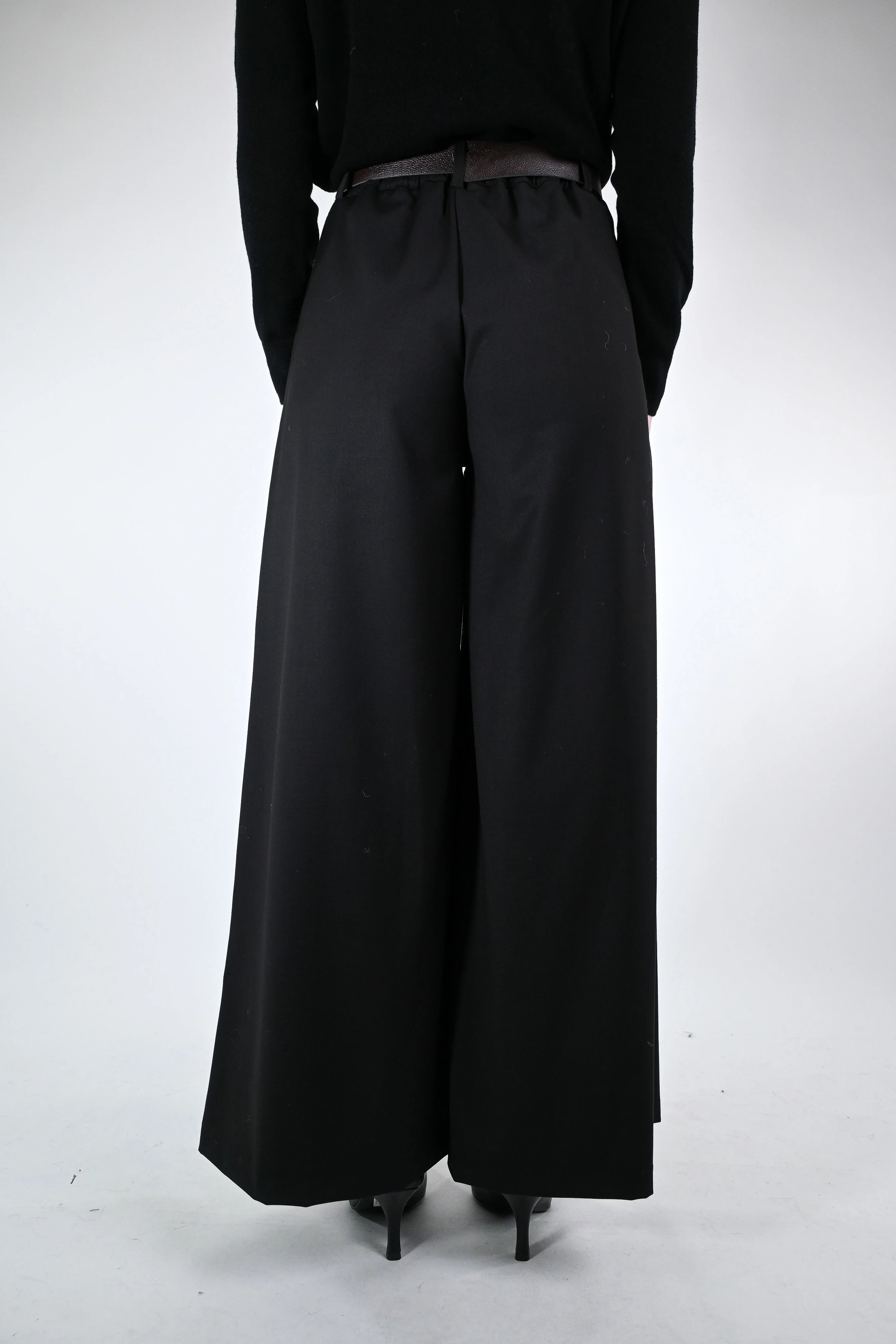 HAVEONE - PANTALONE PALAZZO POLIVISCOSA ART.PFW-P292 - NERO - Image 4