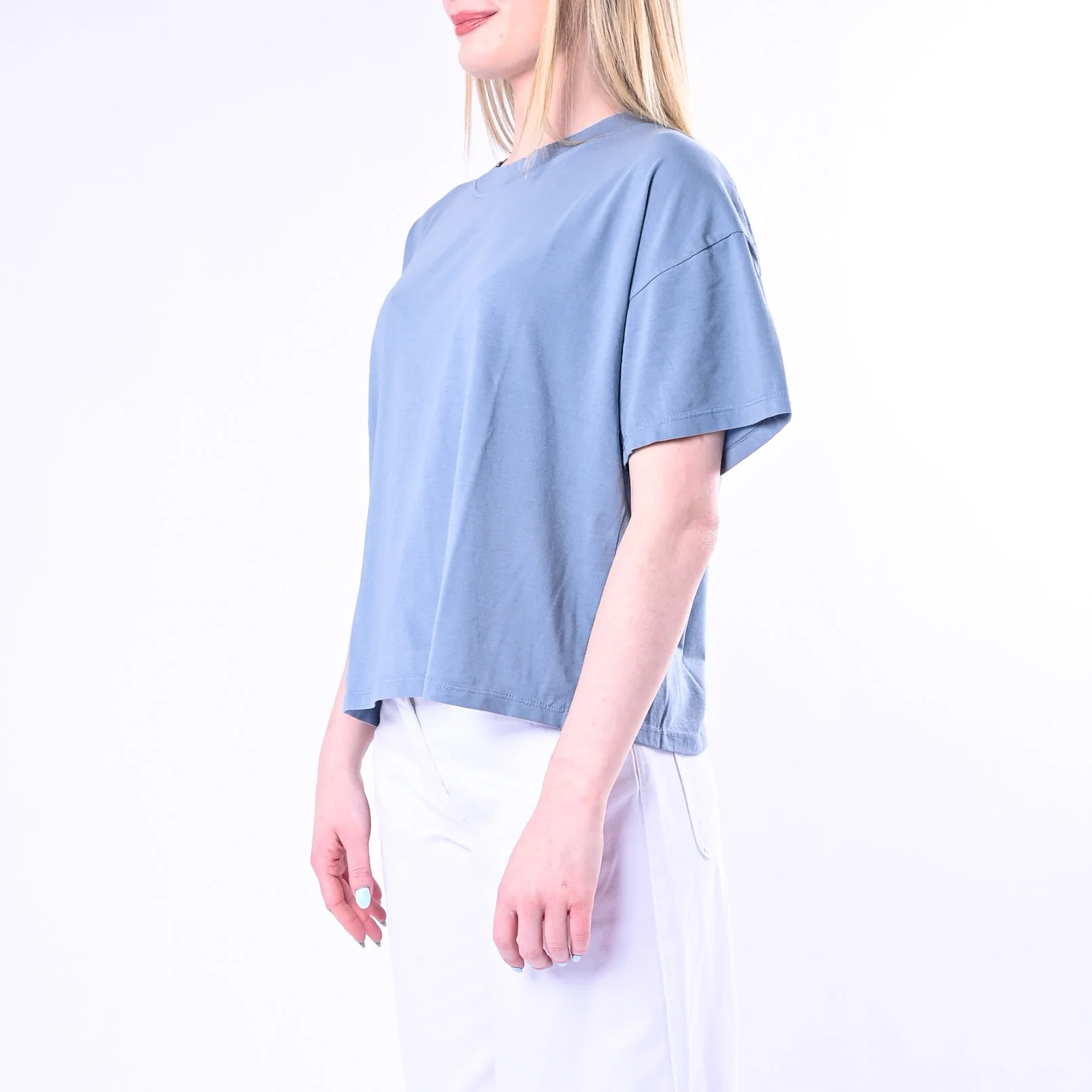 HAVEONE - T-SHIRT GIROCOLLO A SCATOLA ART.MJS-Q017/J - JEANS - Image 3