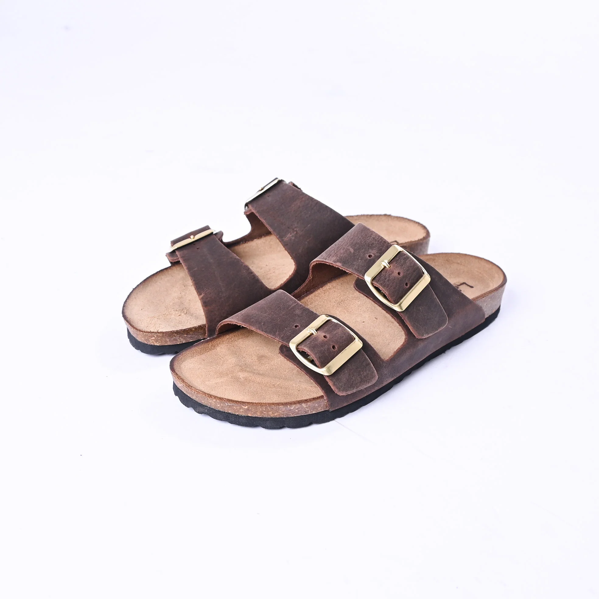 LATIKA - CIABATTA NABUK DOPPIA FIBBIA ART.3130/NBM - MORO