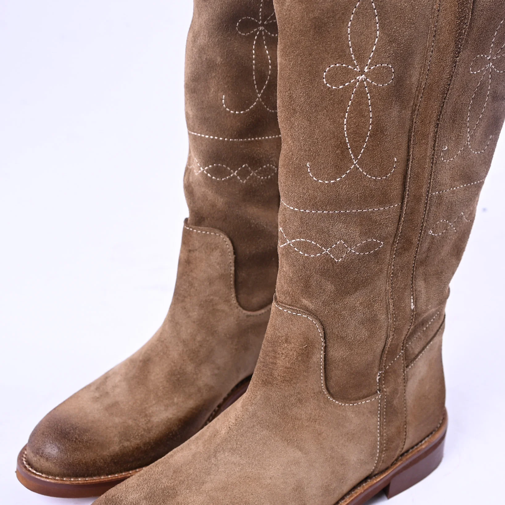 LATIKA - STIVALE CAMPEROS CAMOSCIO RICAMO ART.LTK1020 - TAUPE - Image 3