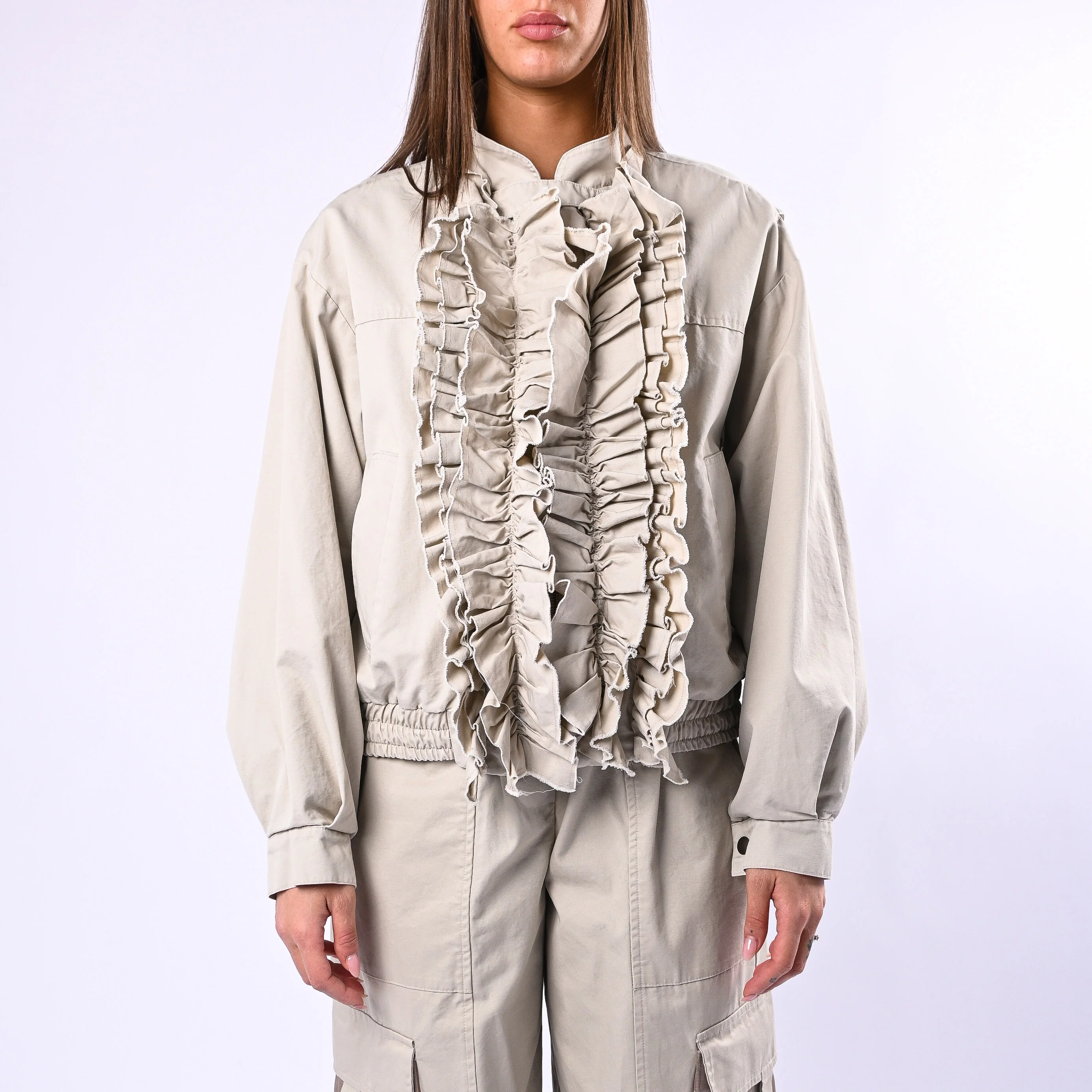 MOTEL - BOMBER IN COTONE CON ROUGES ART.38454G - SABBIA - Image 3