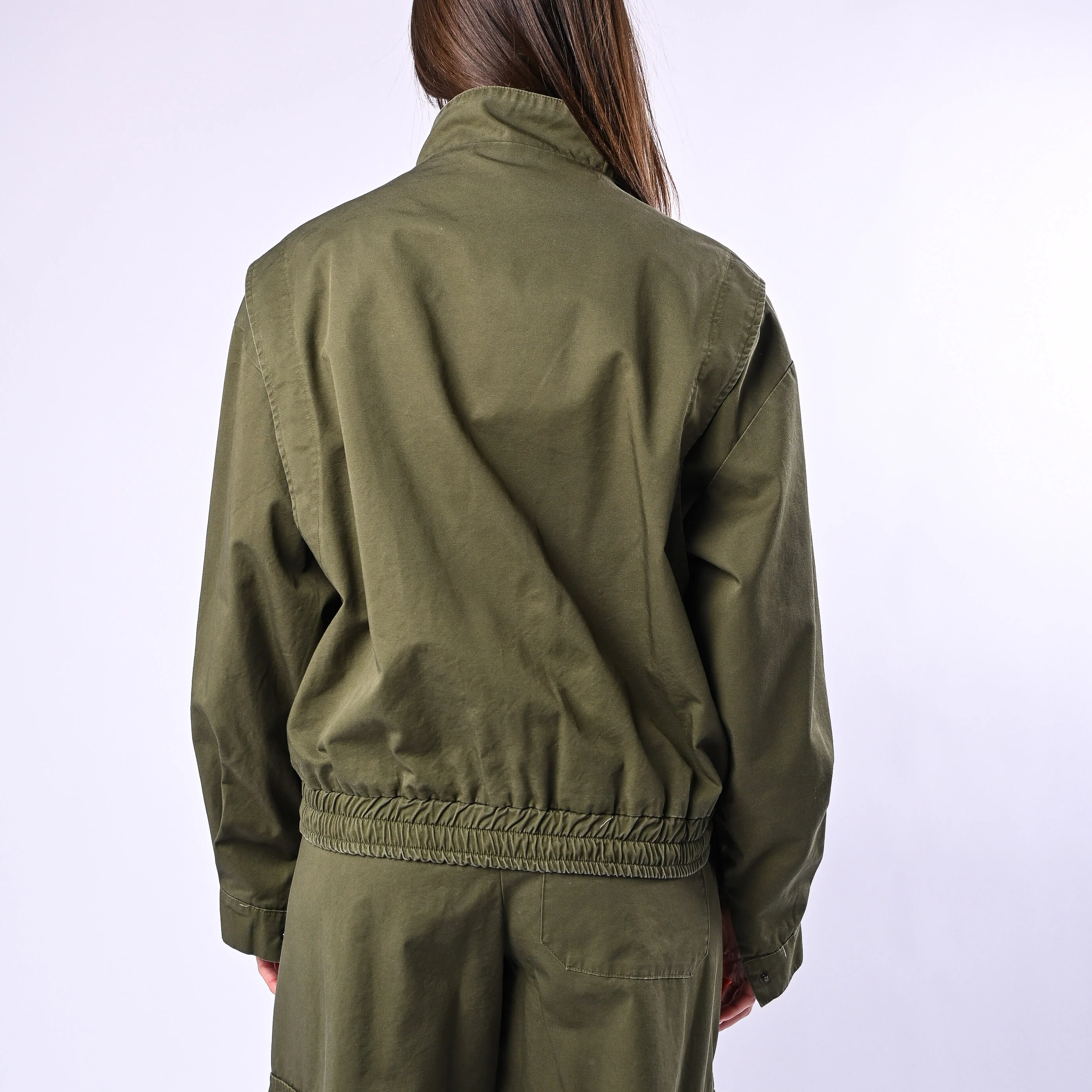 MOTEL - BOMBER IN COTONE CON ROUGES ART.38454G - VERDE MILITARE - Image 4
