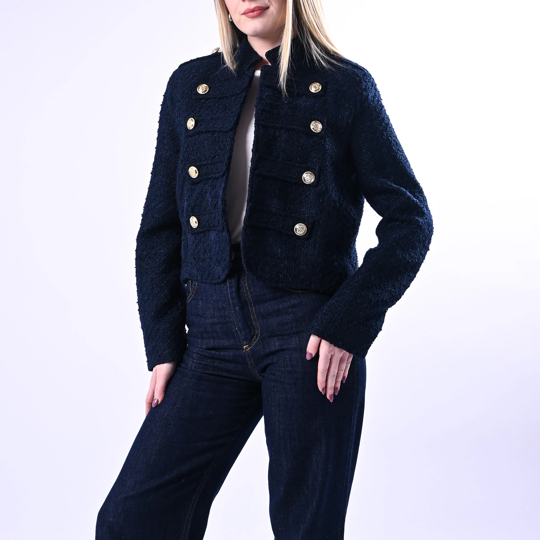 MOTEL - GIACCA CHANEL CON BOTTONI DORATI ART.26B4167 - BLU