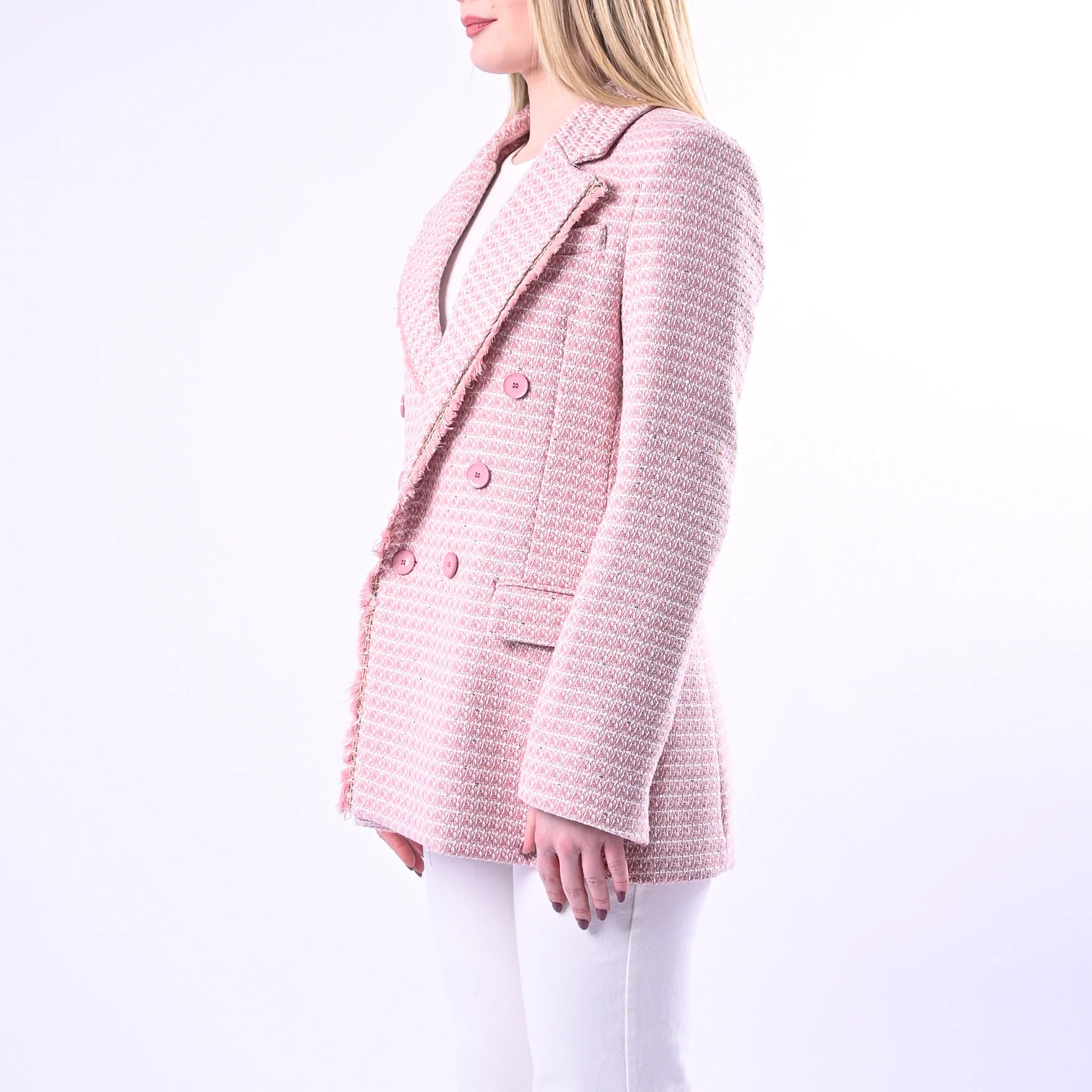 MOTEL - GIACCA CHANEL DOPPIOPETTO COLLO LANCIA ART. S26J726 - ROSA - Image 3