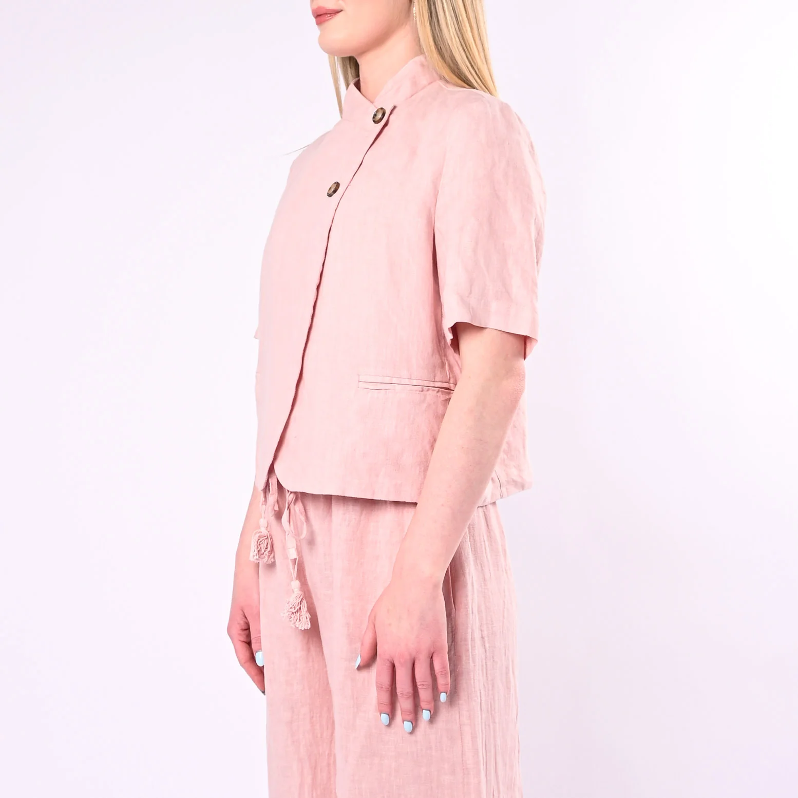 MOTEL - GIACCA IN LINO MEZZA MANICA ART.S26JE44/CI - CIPRIA - Image 4