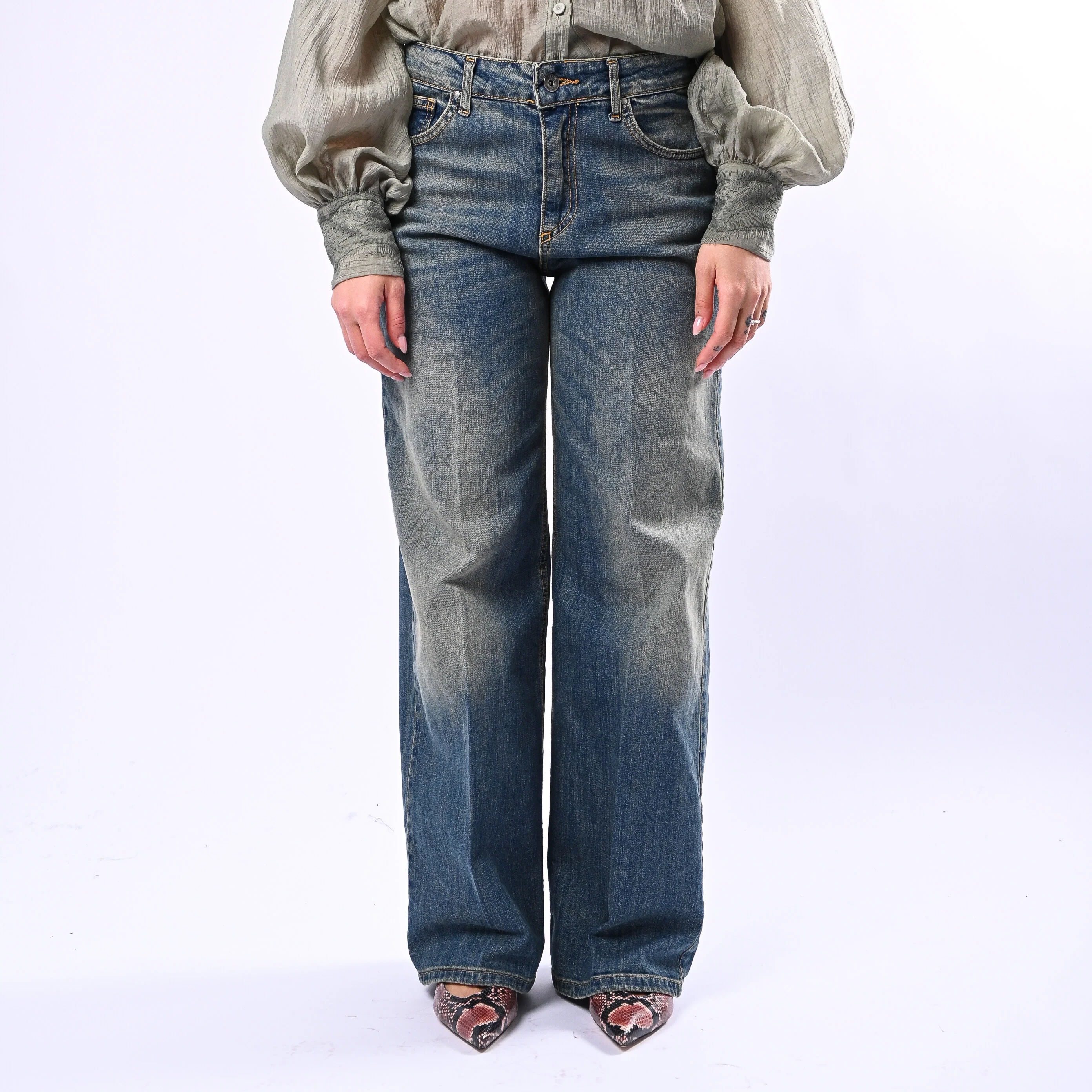 MOTEL - JEANS PALAZZO COMFORT ART.T522W630 -LAVAGGIO AL THE' - Image 2