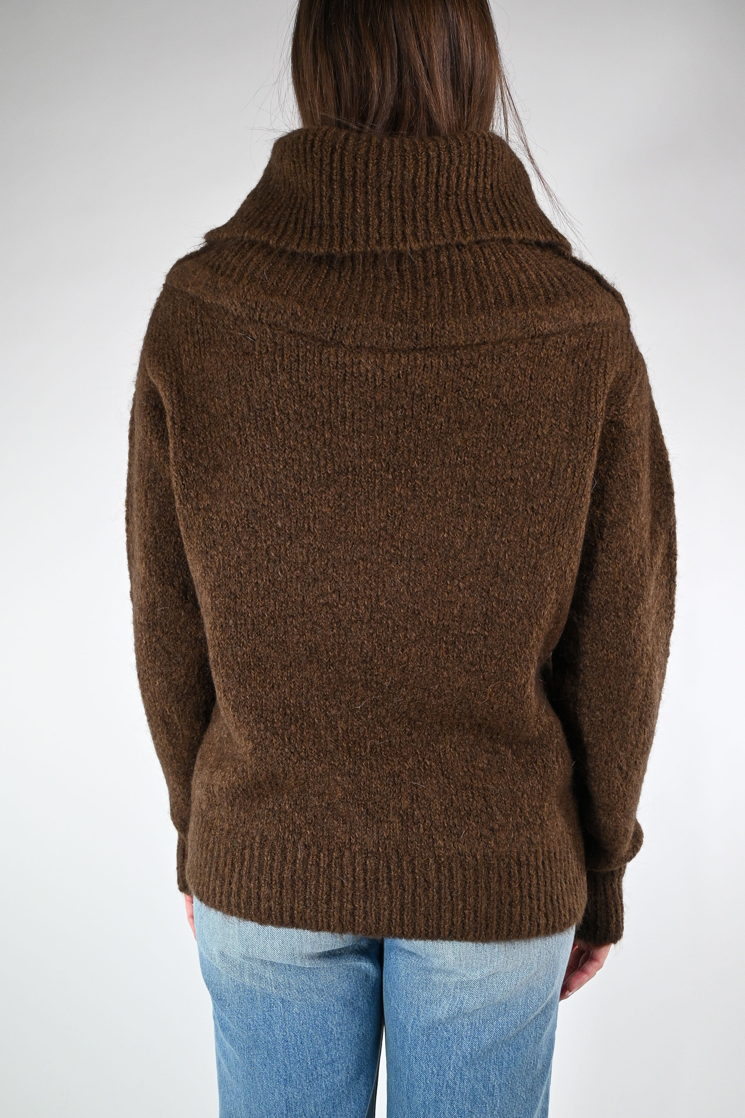 MOTEL - MAGLIA COLLO SHIFFER A ROMBI ART.1225MO - MORO/GLICINE - Image 4