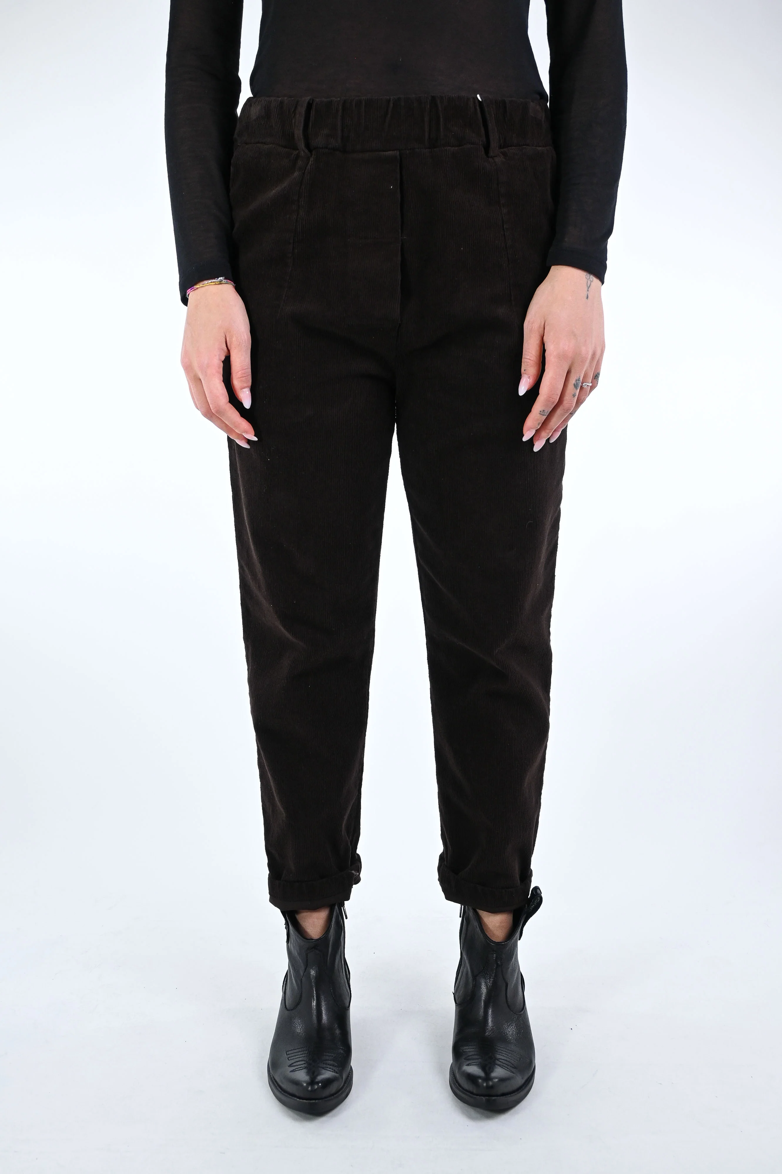 MOTEL - PANTALONE BAGGY IN VELLUTO ART.PA3825/I25NC - MORO - Image 2
