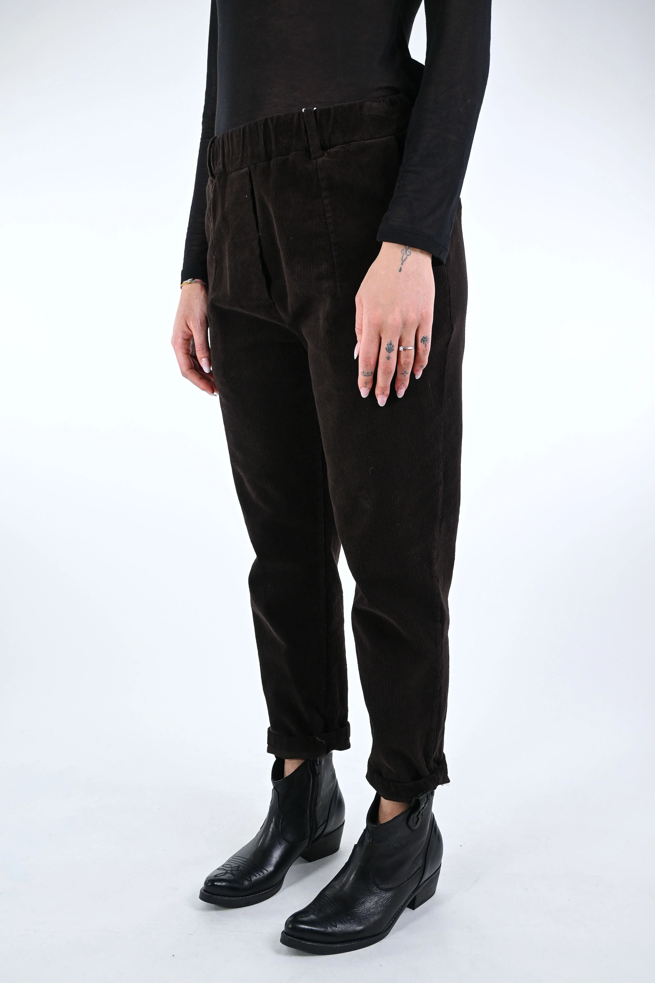 MOTEL - PANTALONE BAGGY IN VELLUTO ART.PA3825/I25NC - MORO - Image 3