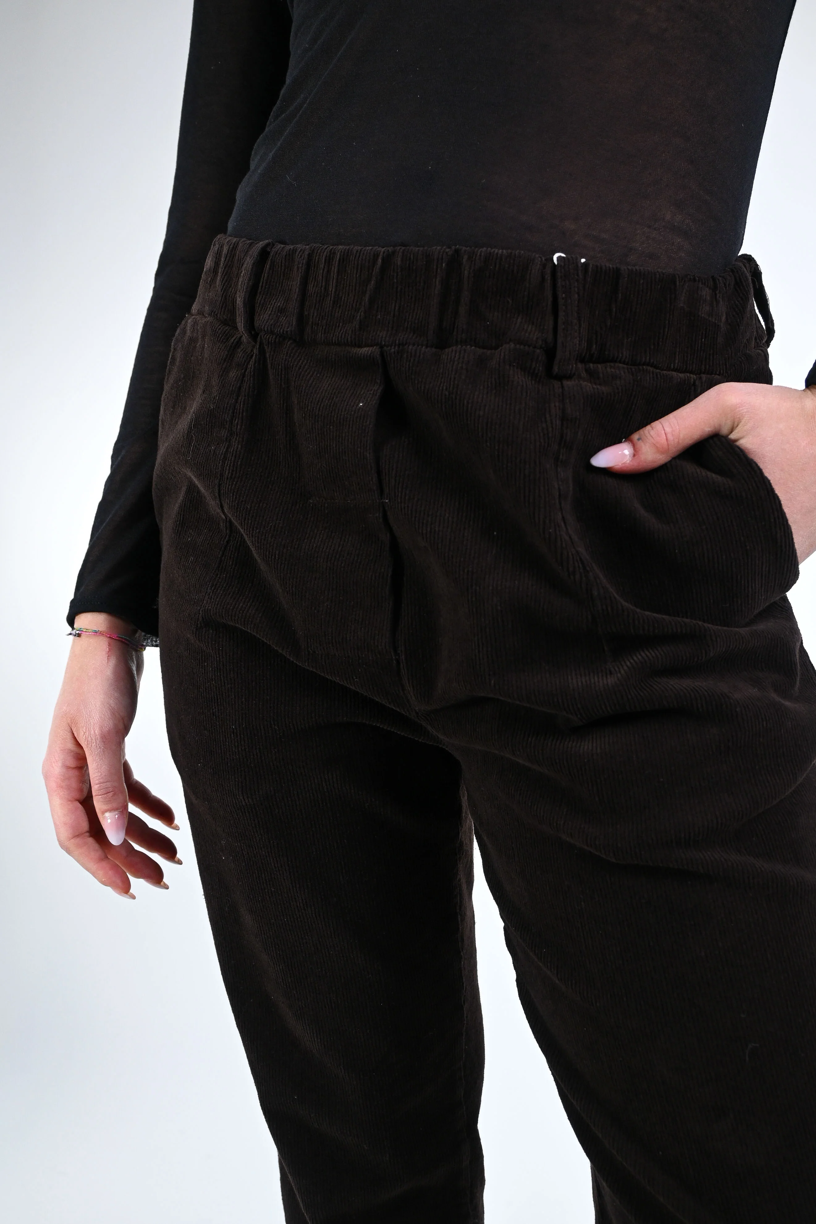 MOTEL - PANTALONE BAGGY IN VELLUTO ART.PA3825/I25NC - MORO - Image 5