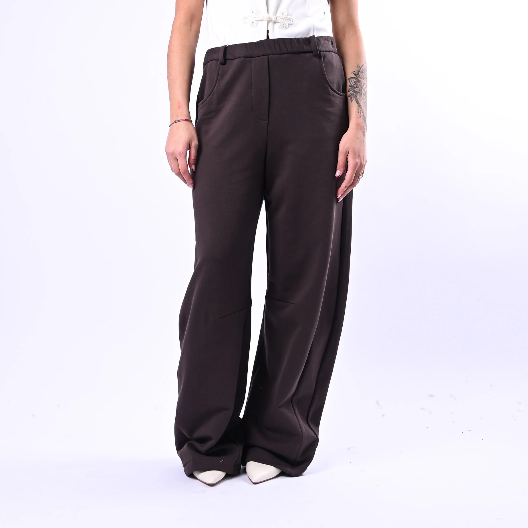 MOTEL - PANTALONE BALLOON IN FELPA ART.S26P241 - MORO