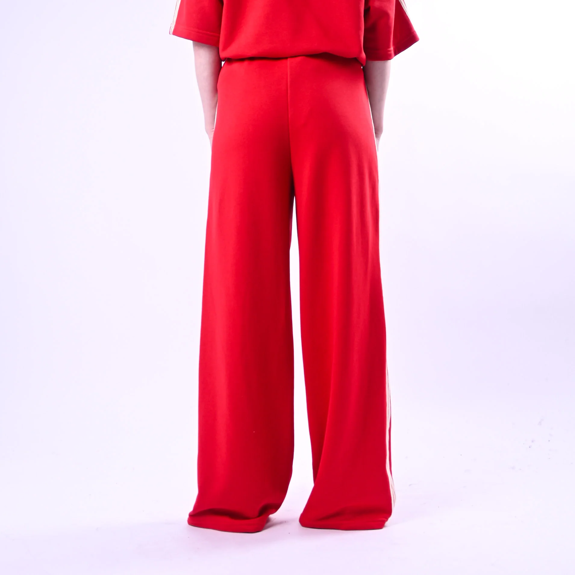 MOTEL - PANTALONE FELPA CON BANDE  ART. 26P4148 - ROSSO/PANNA - Image 4