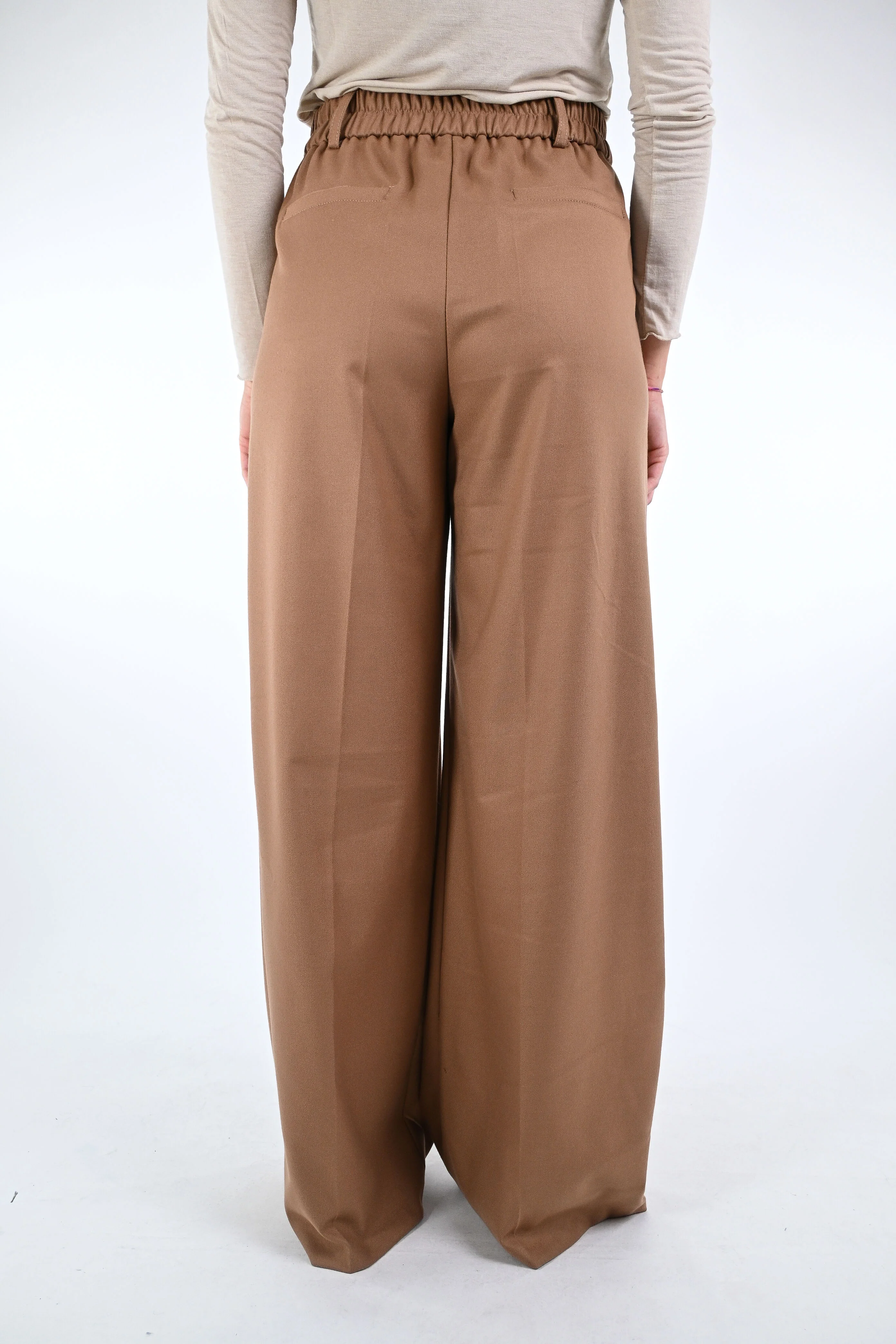 MOTEL - PANTALONE PALAZZO FLANELLA ART.26P1753 - CAMMELLO - Image 4