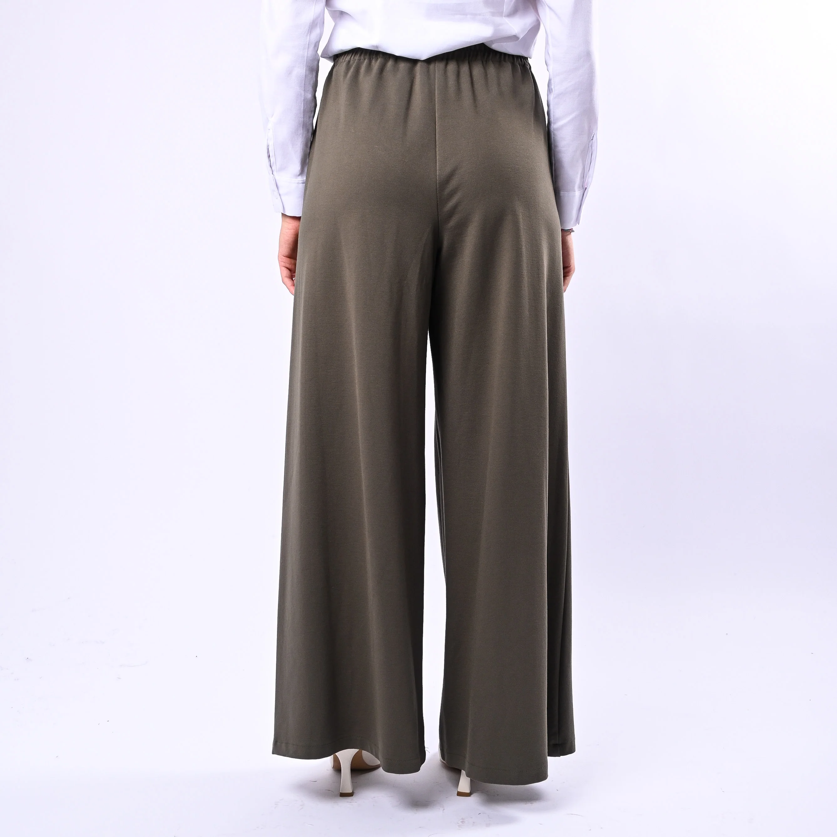 MOTEL - PANTALONE PALAZZO PUNTO MILANO CON COULISSE ART.26P3676 - MILITARE - Image 4