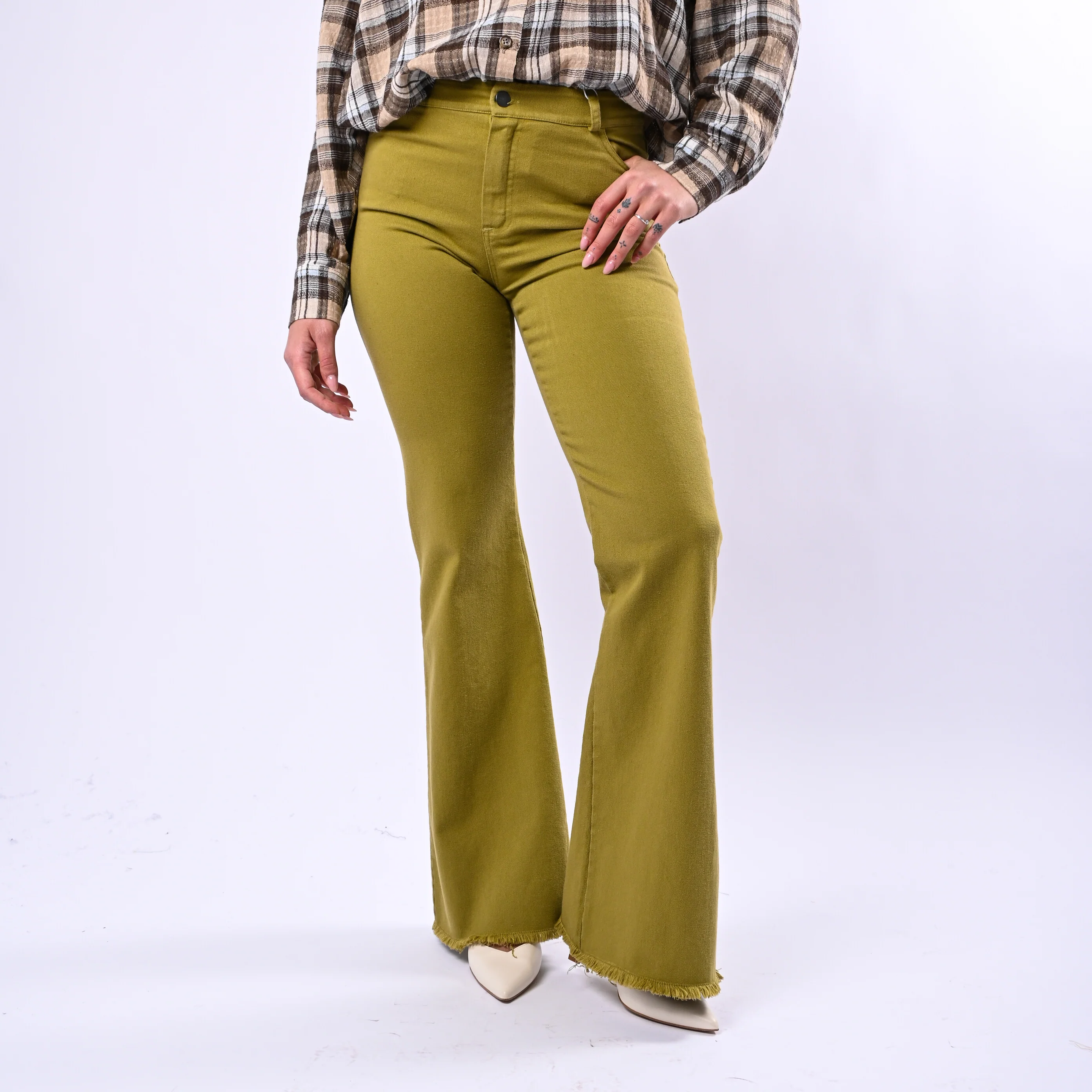 MOTEL- PANTALONE TROMBETTA SFRANGIATO ART.PA5427 - BULL DENIM OLIO - Image 2