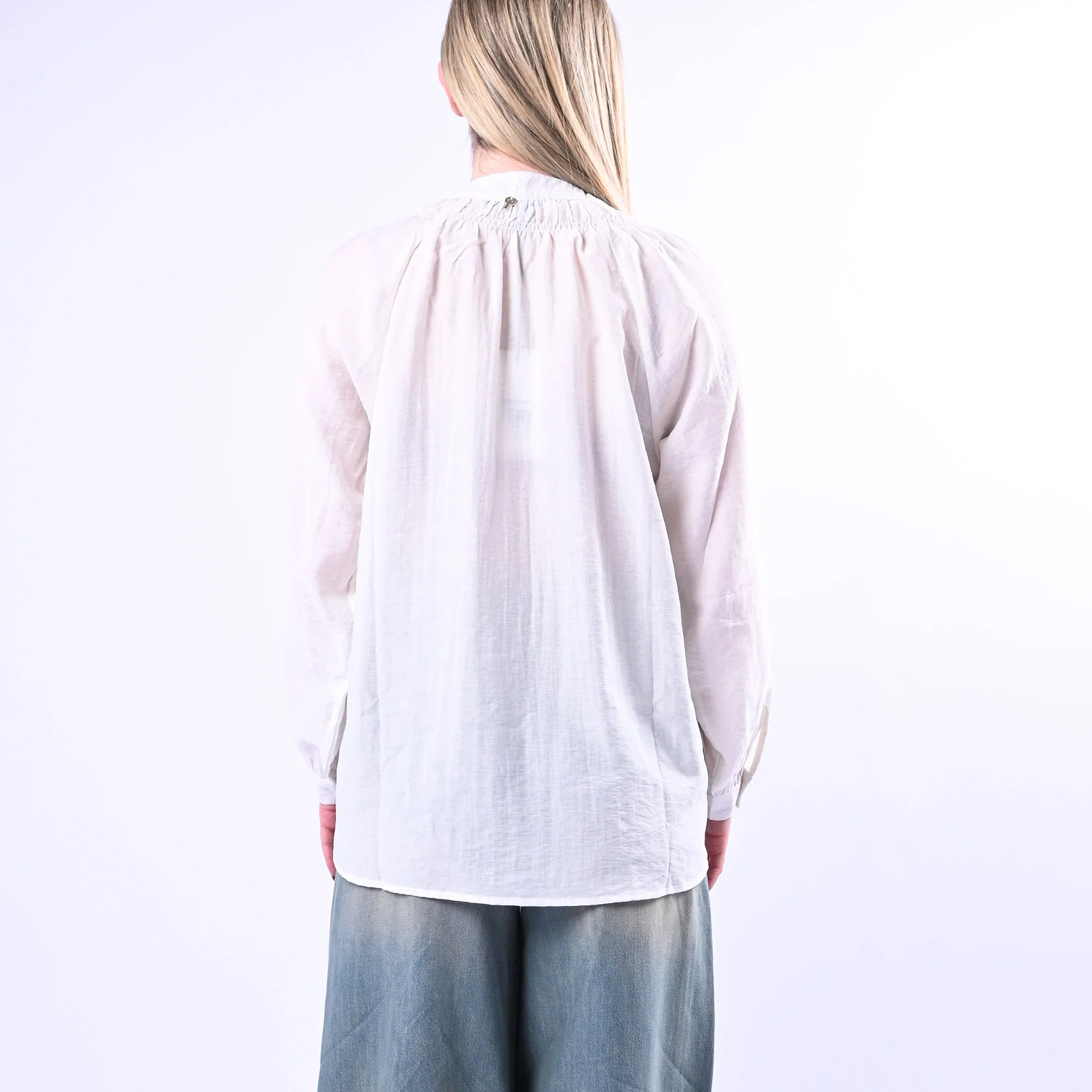 PHILIA LOFT - CAMICIA CON RICAMI ETNICI E NAPPINE ART.D02N0820/B - BURRO - Image 3