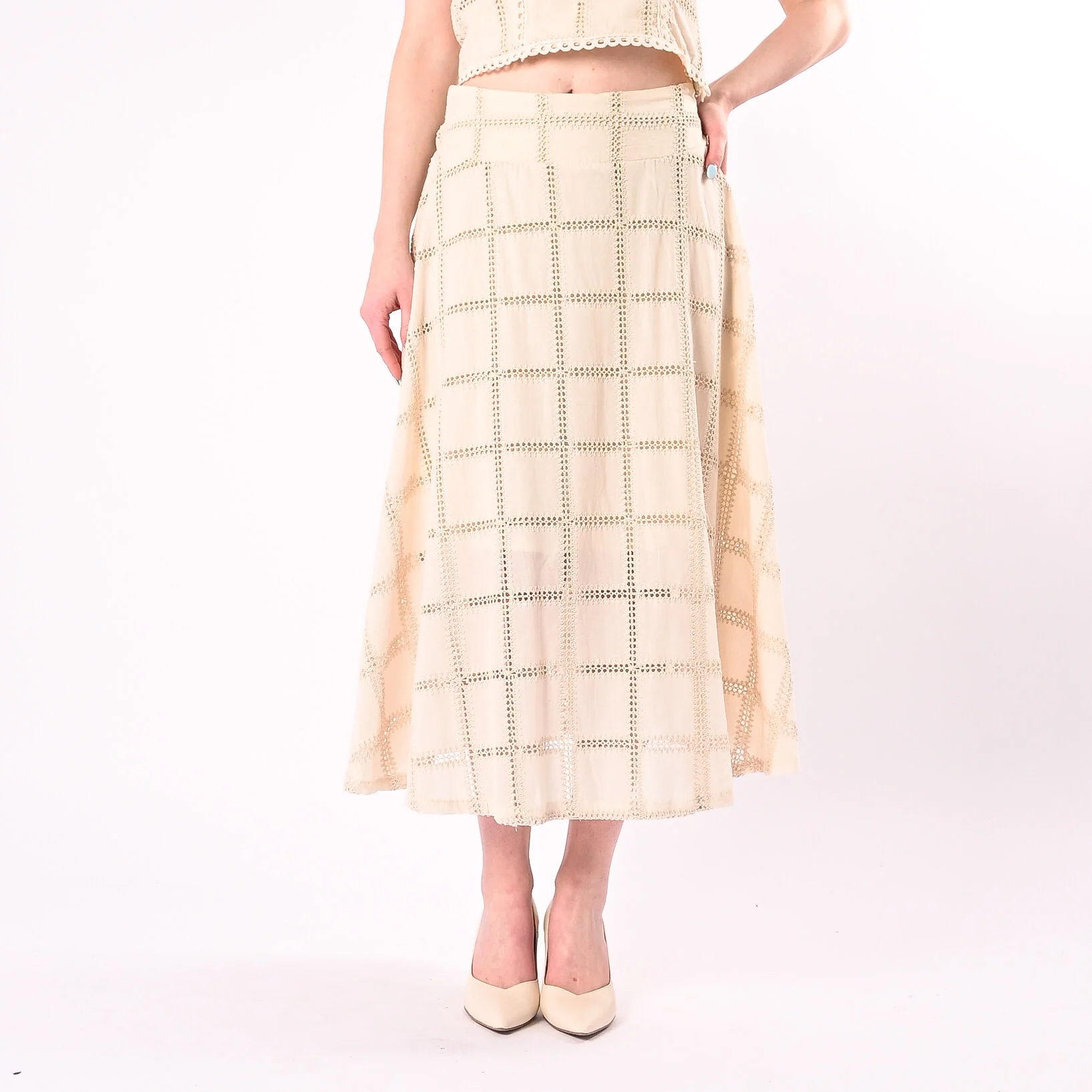 PHILIA LOFT - GONNA CROCHET MIDI ART.V02A1269/B - BURRO