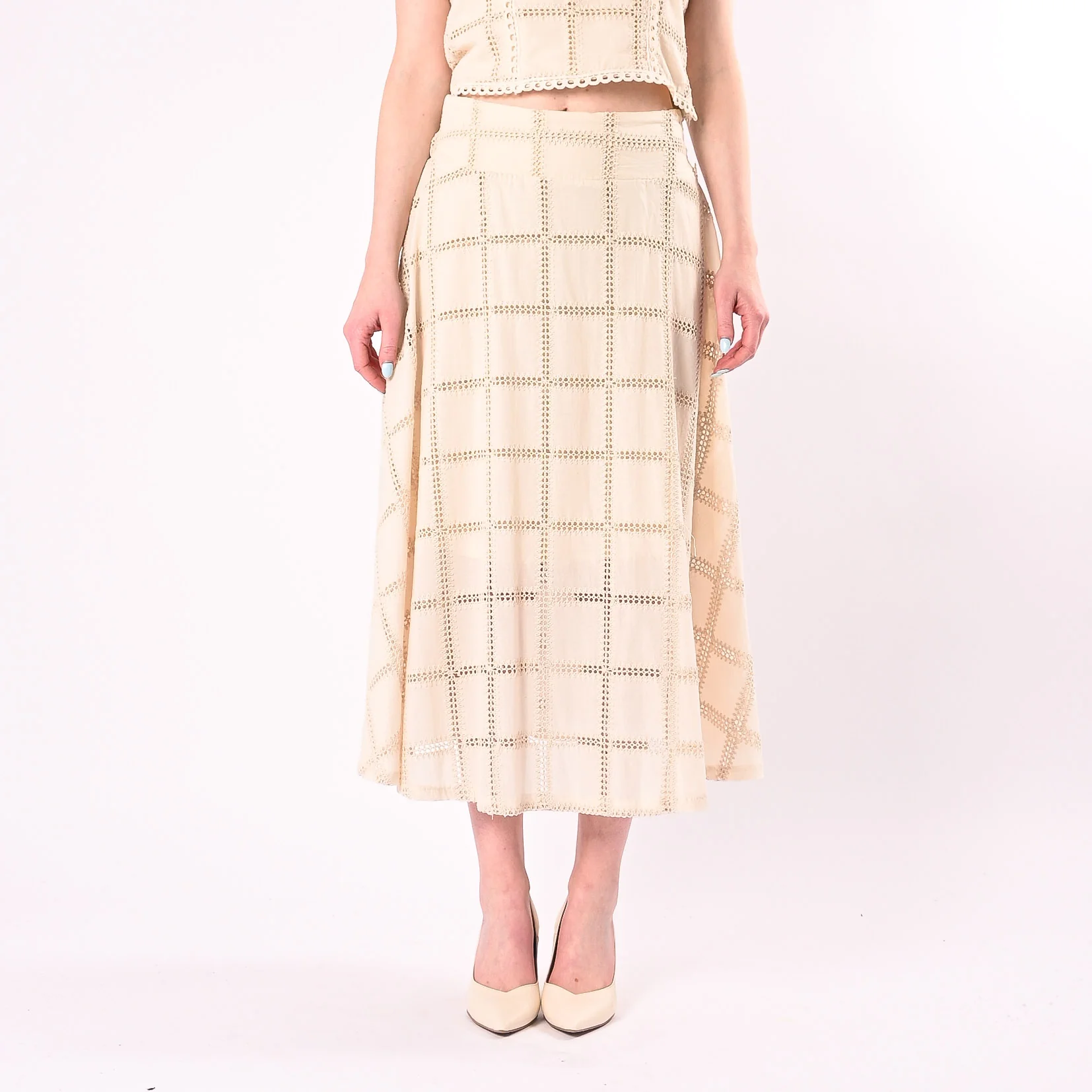 PHILIA LOFT - GONNA CROCHET MIDI ART.V02A1269/B - BURRO - Image 2