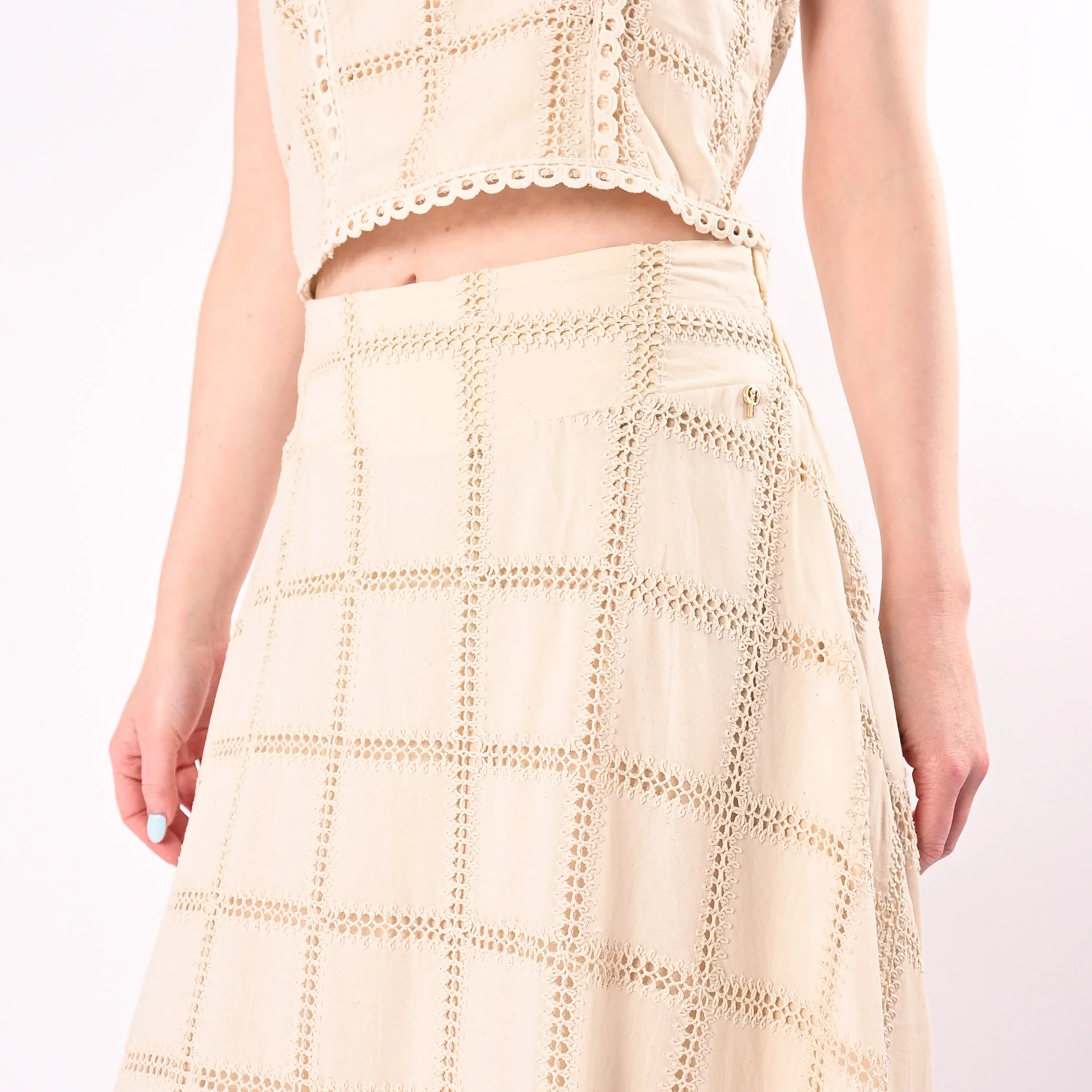 PHILIA LOFT - GONNA CROCHET MIDI ART.V02A1269/B - BURRO - Image 5
