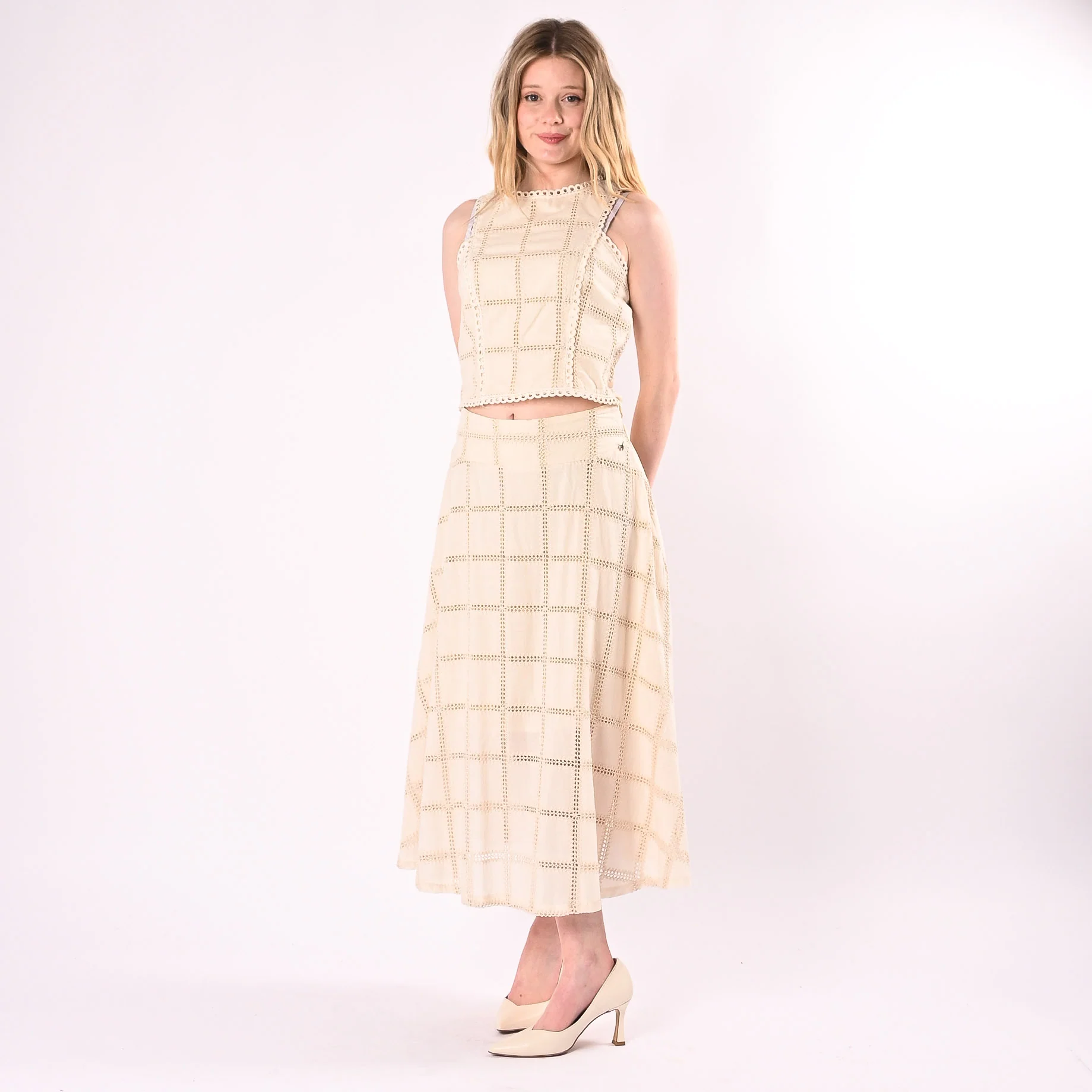 PHILIA LOFT - GONNA CROCHET MIDI ART.V02A1269/B - BURRO - Image 6