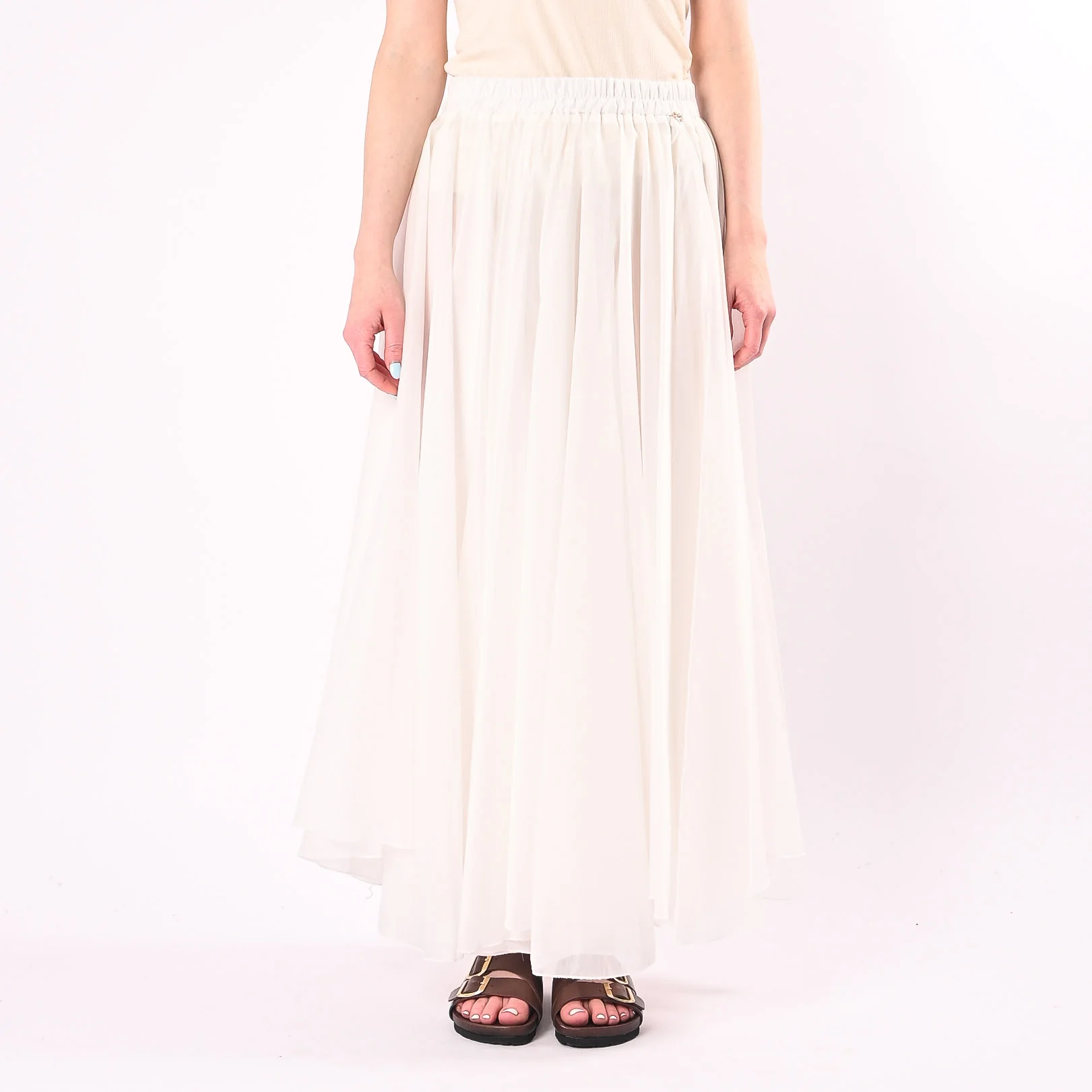 PHILIA LOFT - GONNA LUNGA A RUOTA IN TENCEL ART.A02N1116/B - BIANCO - Image 2