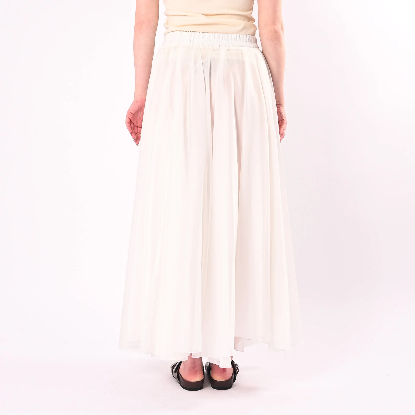 PHILIA LOFT - GONNA LUNGA A RUOTA IN TENCEL ART.A02N1116/B - BIANCO - Image 4