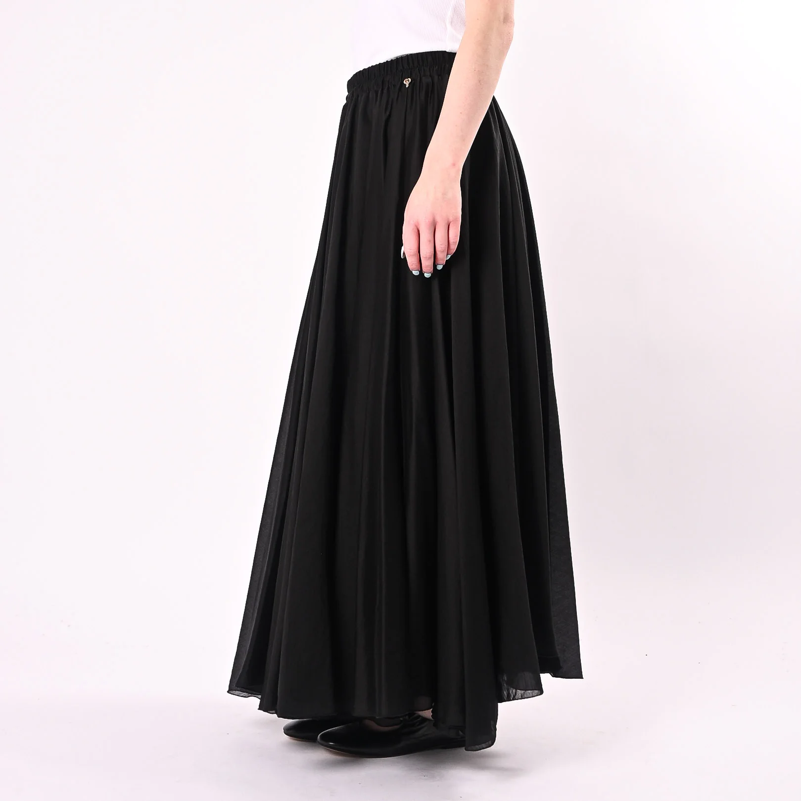 PHILIA LOFT - GONNA LUNGA A RUOTA IN TENCEL ART.A02N1116/N - NERO - Image 3