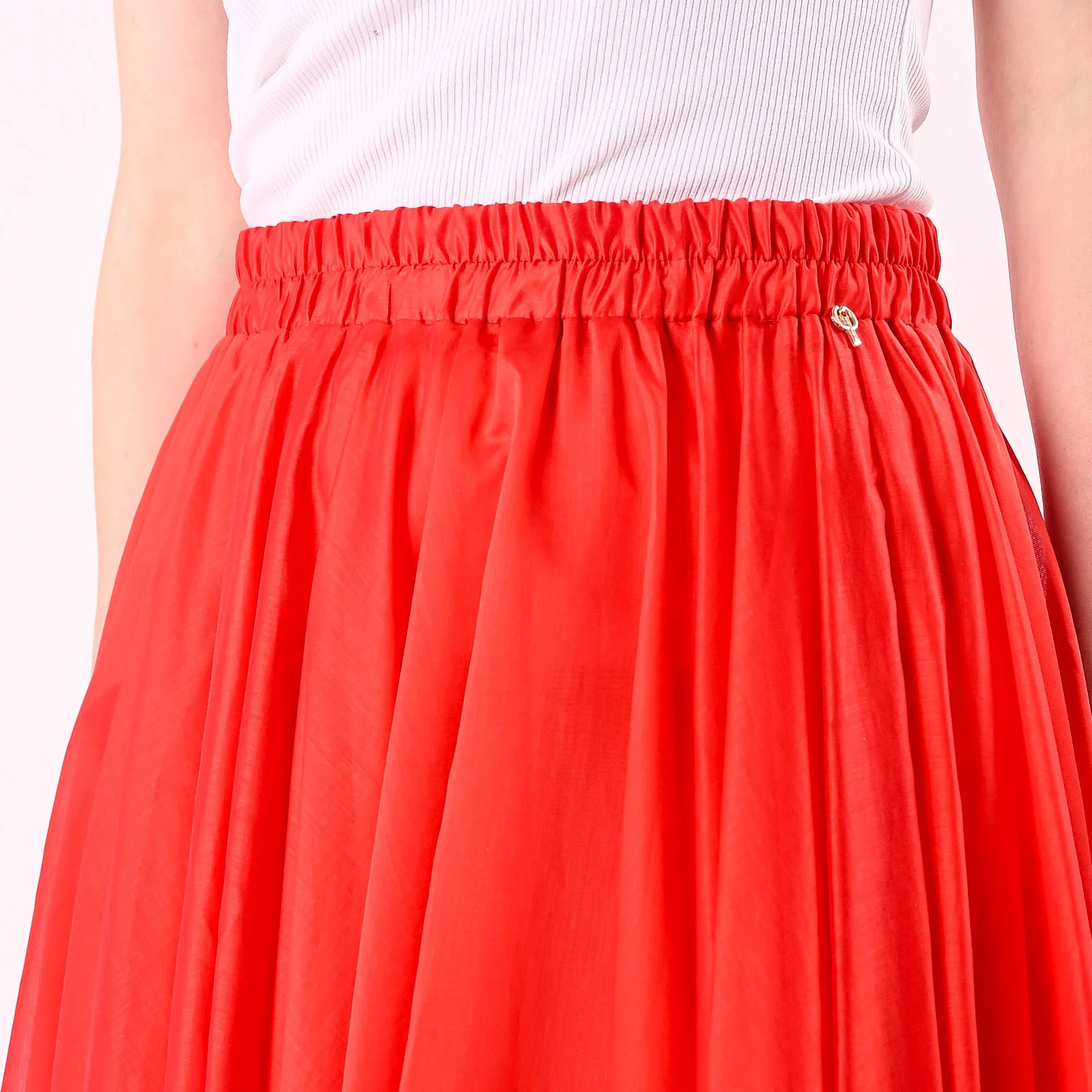 PHILIA LOFT - GONNA LUNGA A RUOTA IN TENCEL ART.A02N1116/R - ROSSO - Image 5