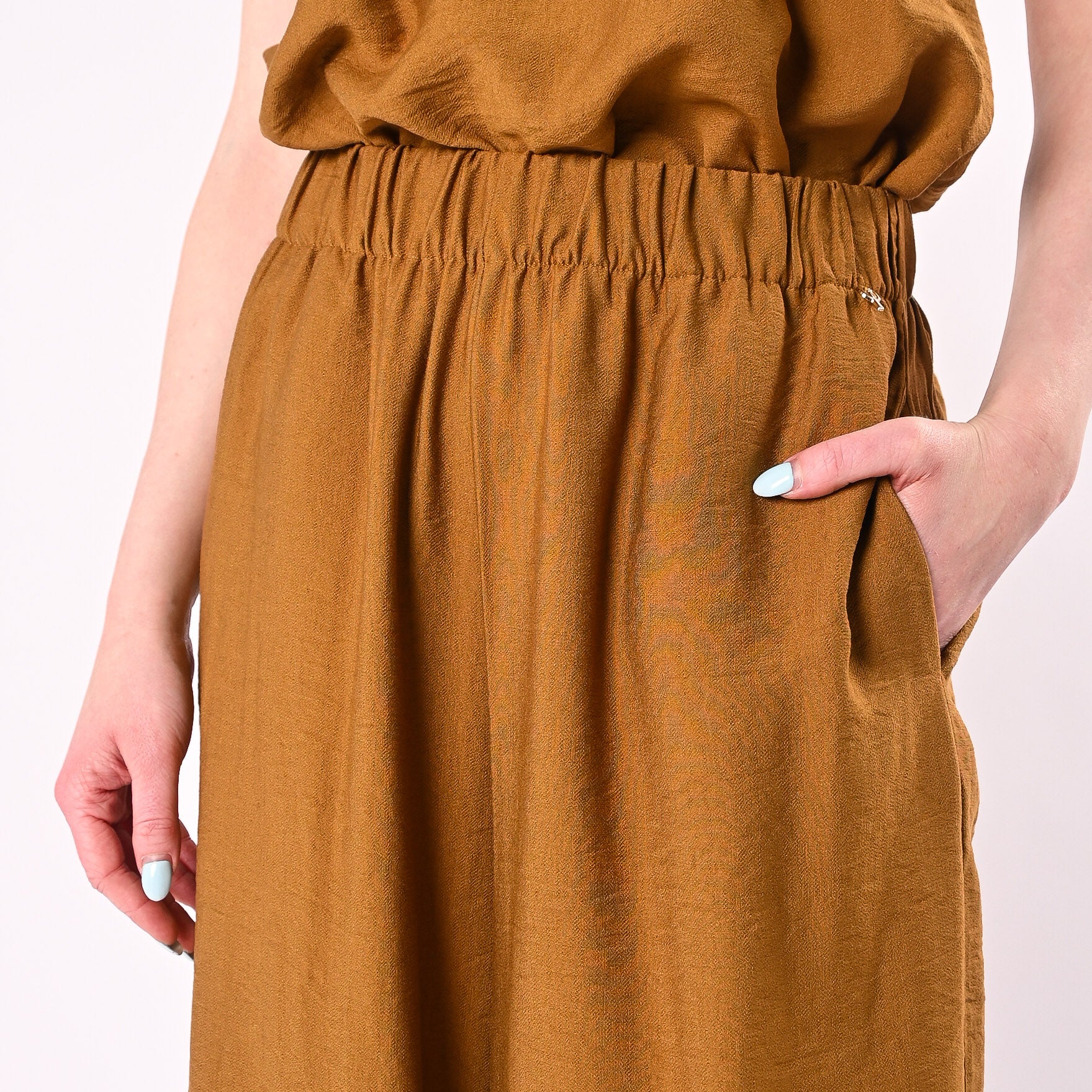 PHILIA LOFT - PANTALONE CROPPED FLUIDO ART.D02E1207/O - OLIO - Image 5
