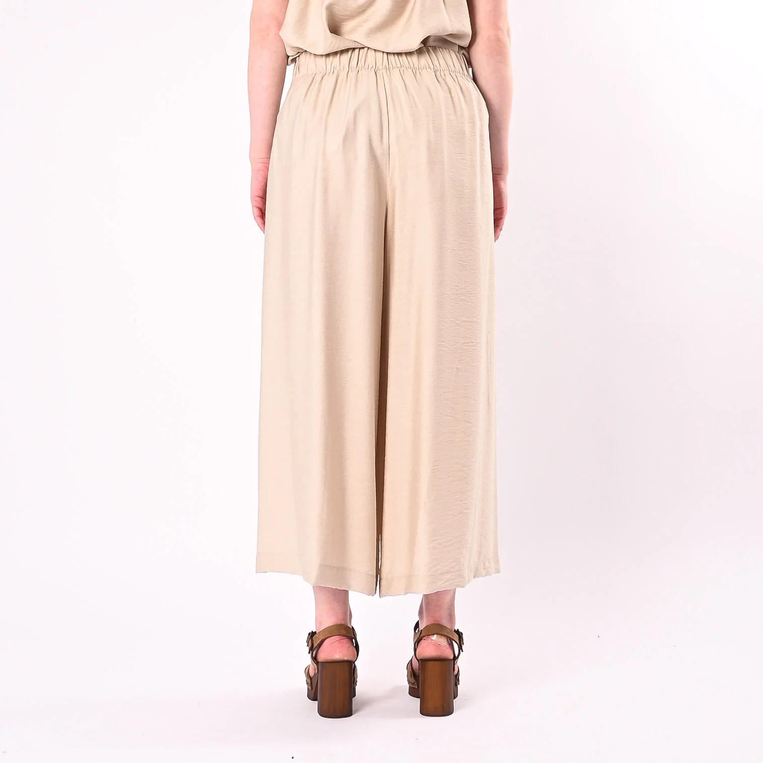 PHILIA LOFT - PANTALONE CROPPED FLUIDO ART.D02E1207/S - SABBIA - Image 4