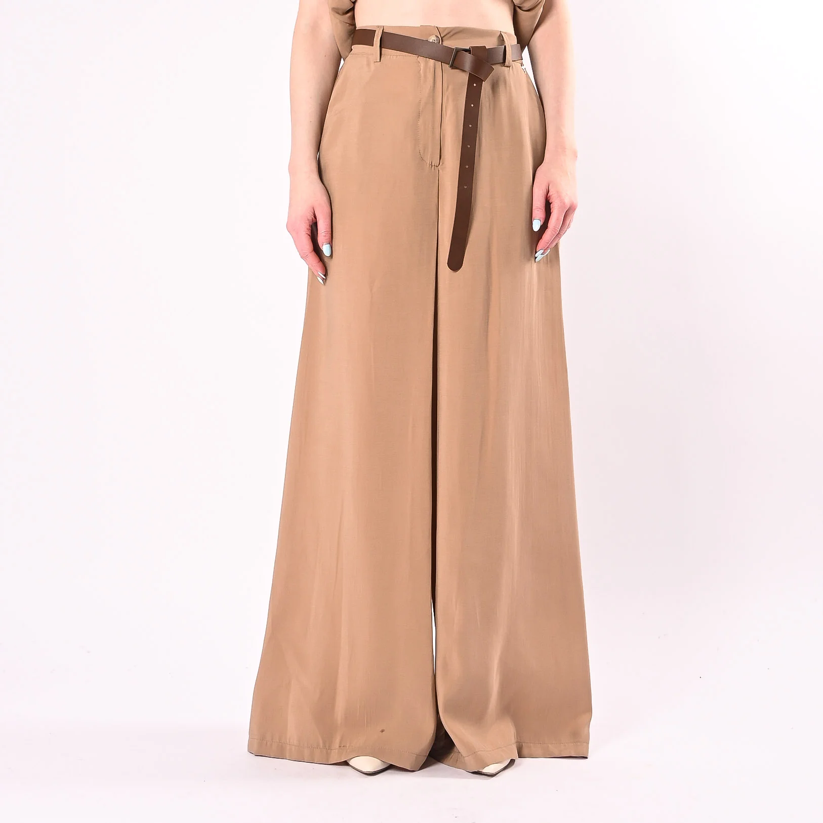 PHILIA LOFT - PANTALONE PALAZZO FLUIDO IN MODAL ART.A02N1113/S - SABBIA - Image 2