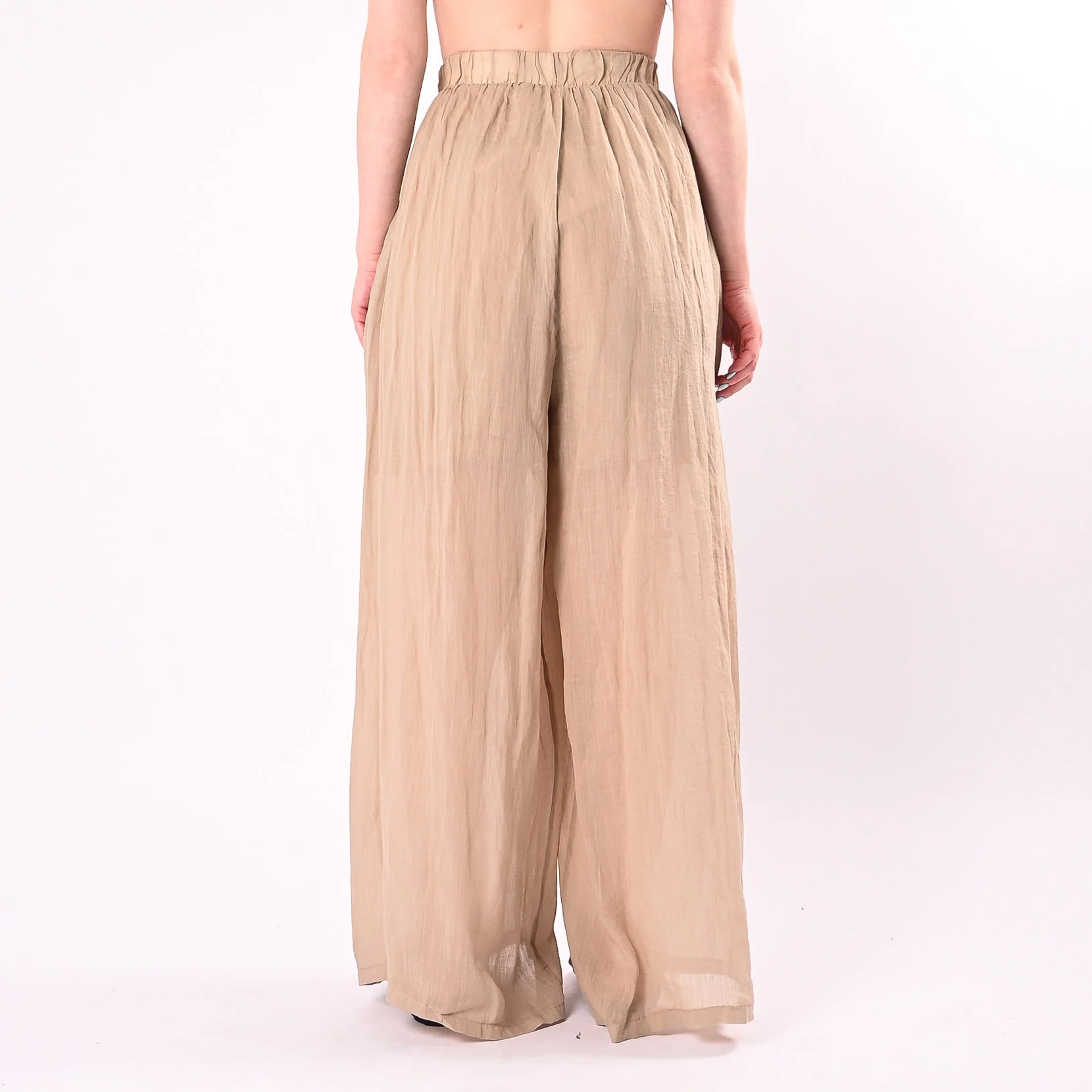 PHILIA LOFT - PANTALONE PALAZZO IN RAMIE ART.R02L1202/C - CORDA - Image 4
