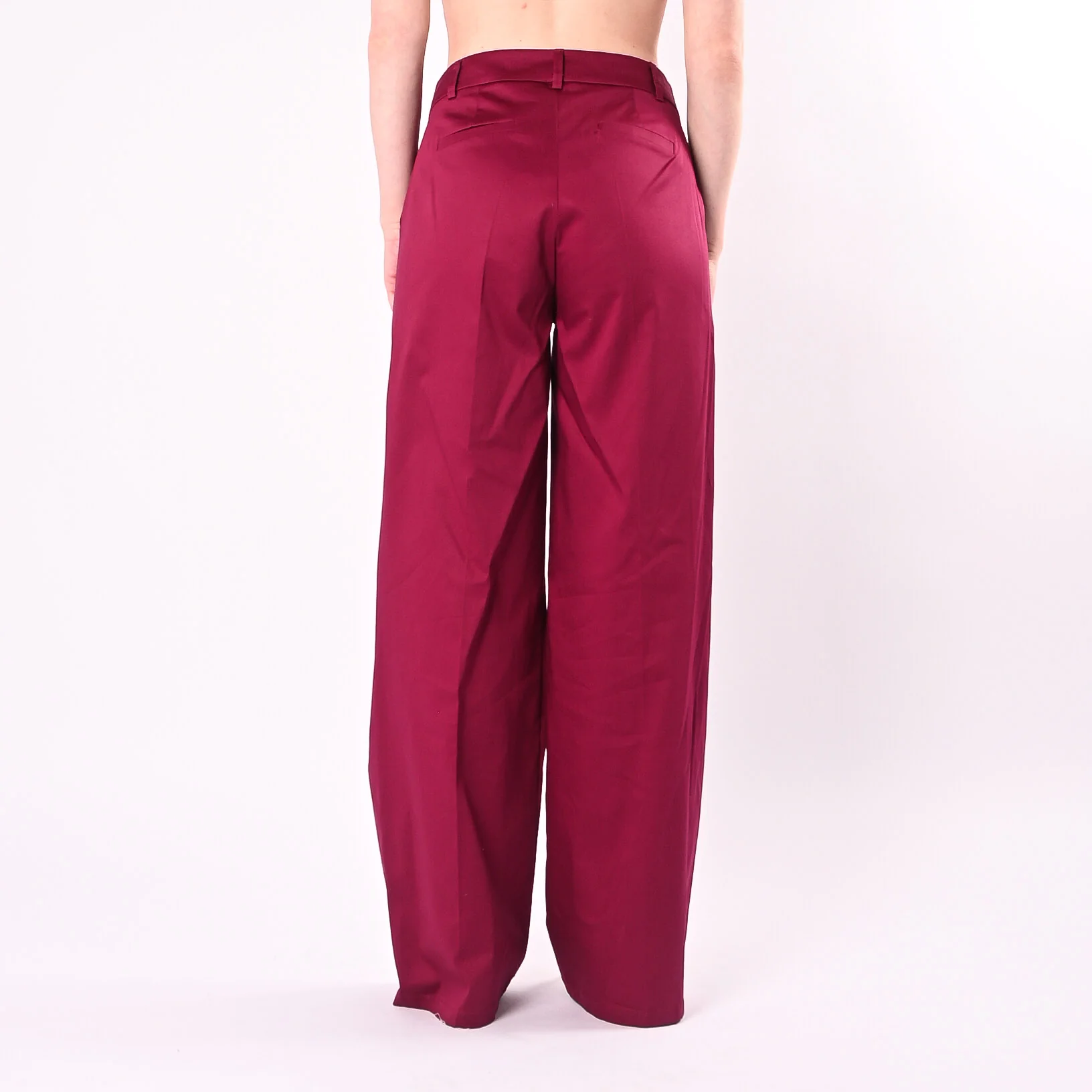PHILIA LOFT - PANTALONE PALAZZO IN RASATELLO ART.M02M1213/A - AMARENA - Image 4