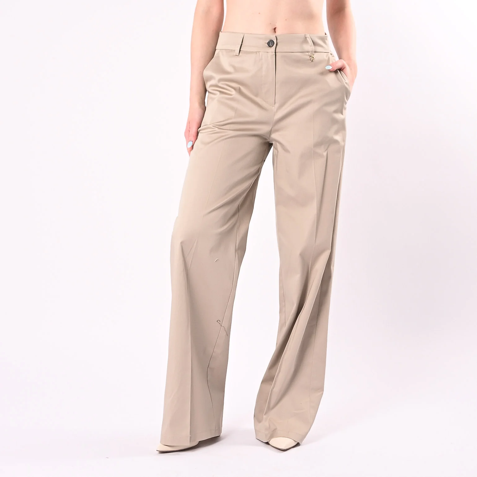 PHILIA LOFT - PANTALONE PALAZZO IN RASATELLO ART.M02M1213/S - SABBIA