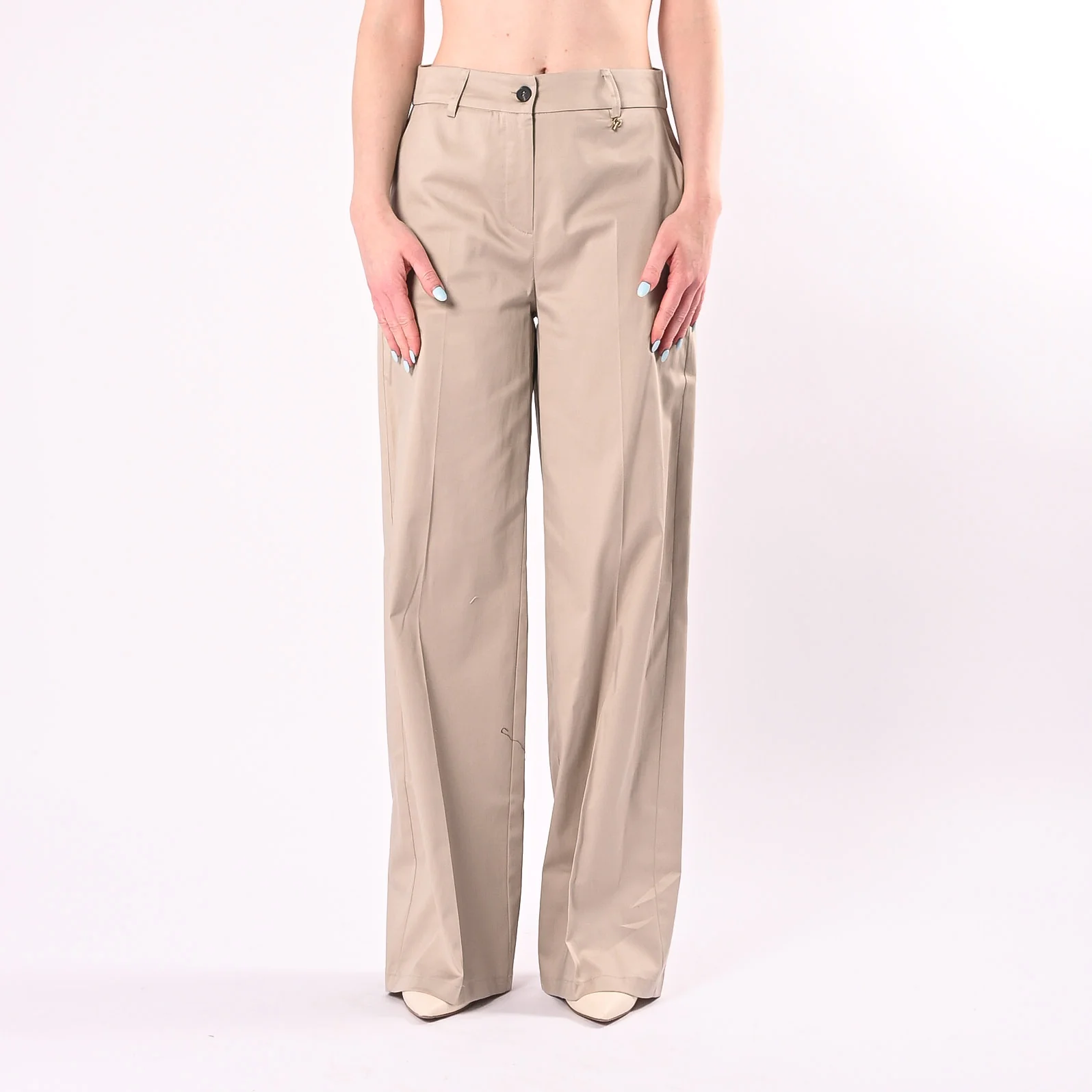 PHILIA LOFT - PANTALONE PALAZZO IN RASATELLO ART.M02M1213/S - SABBIA - Image 2