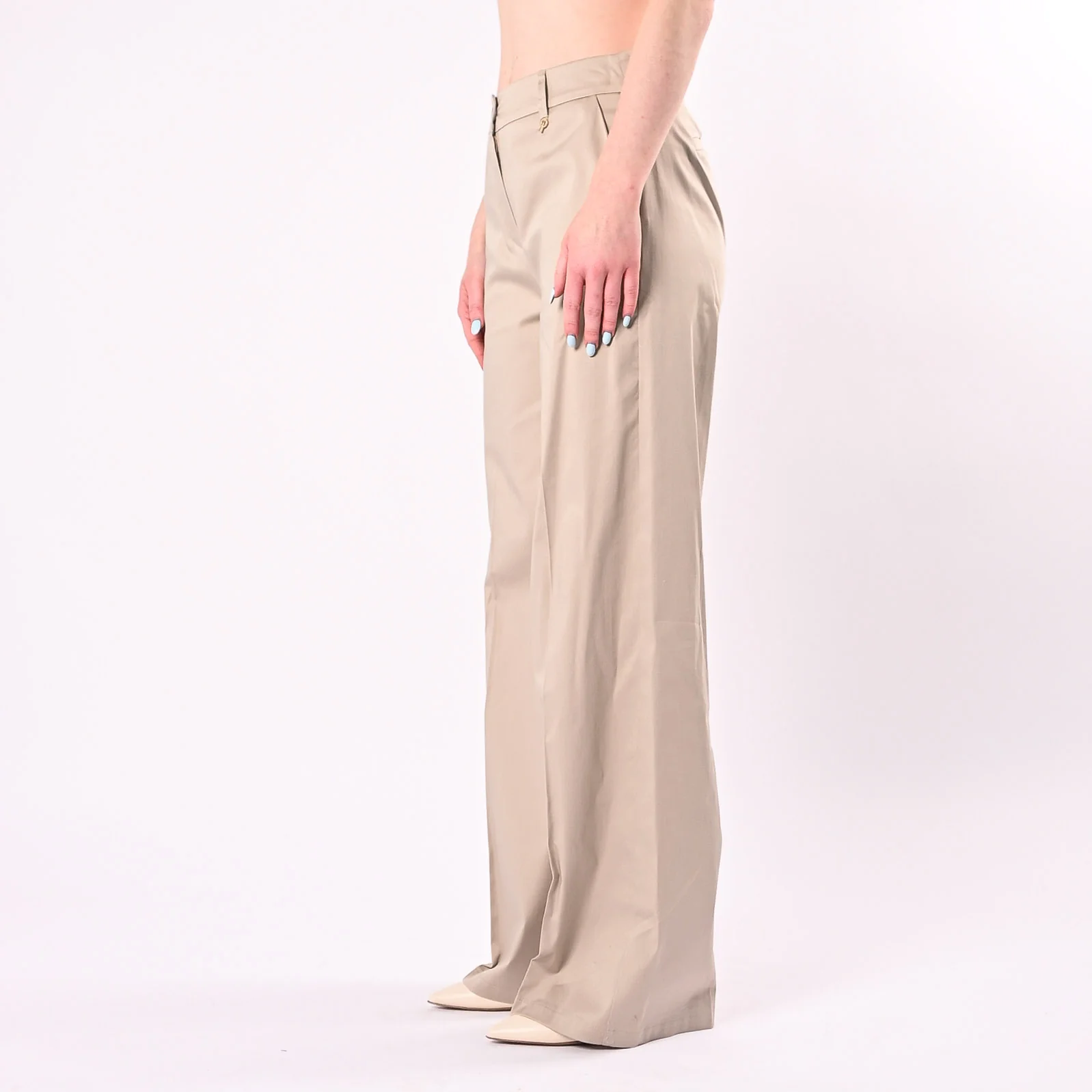 PHILIA LOFT - PANTALONE PALAZZO IN RASATELLO ART.M02M1213/S - SABBIA - Image 3