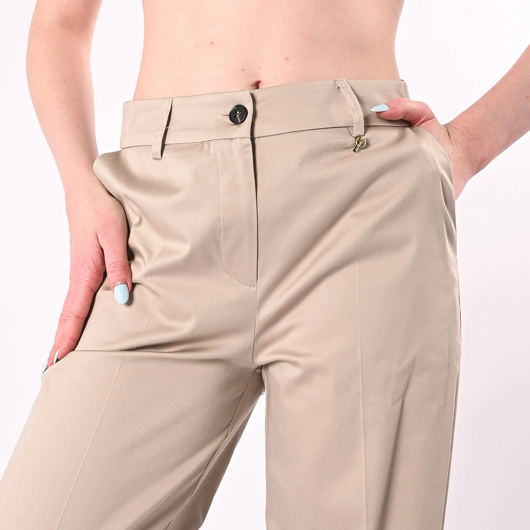 PHILIA LOFT - PANTALONE PALAZZO IN RASATELLO ART.M02M1213/S - SABBIA - Image 5