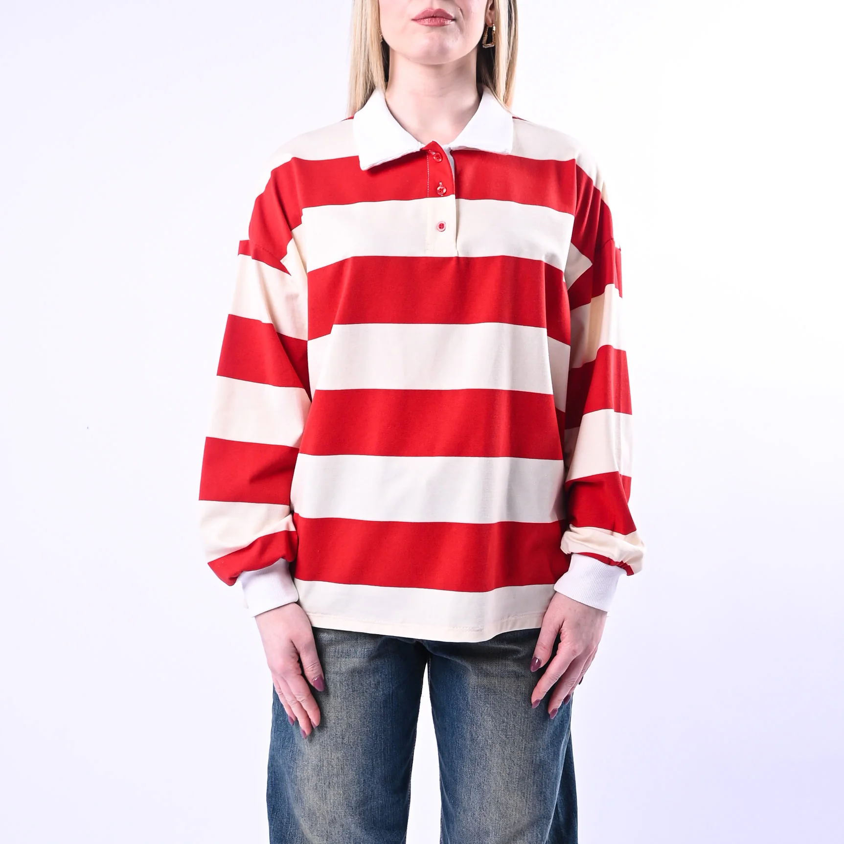 PHILIA LOFT - POLO RUGBY A RIGHE ART.D02N0365/PR - PANNA/ROSSO - Image 2