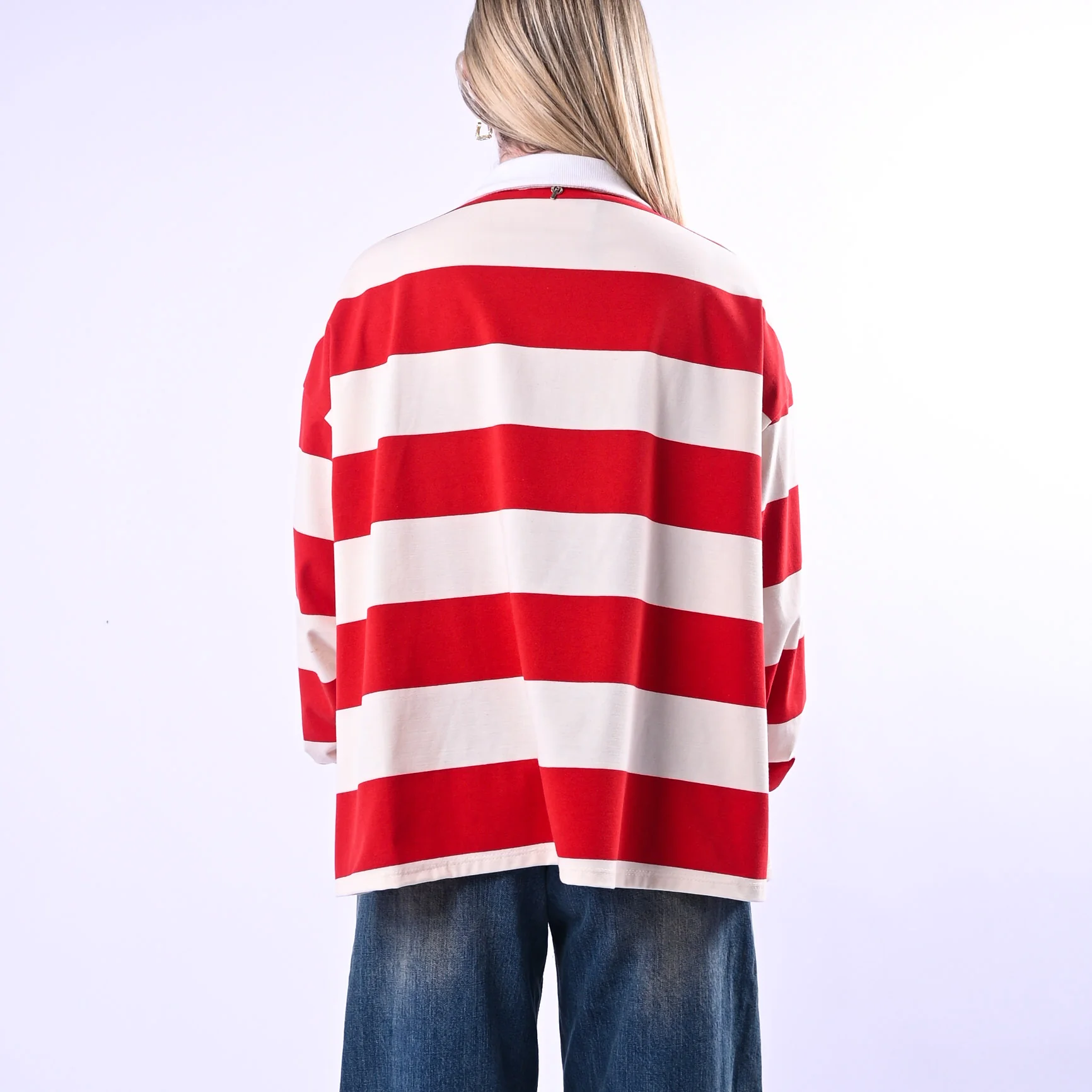 PHILIA LOFT - POLO RUGBY A RIGHE ART.D02N0365/PR - PANNA/ROSSO - Image 4