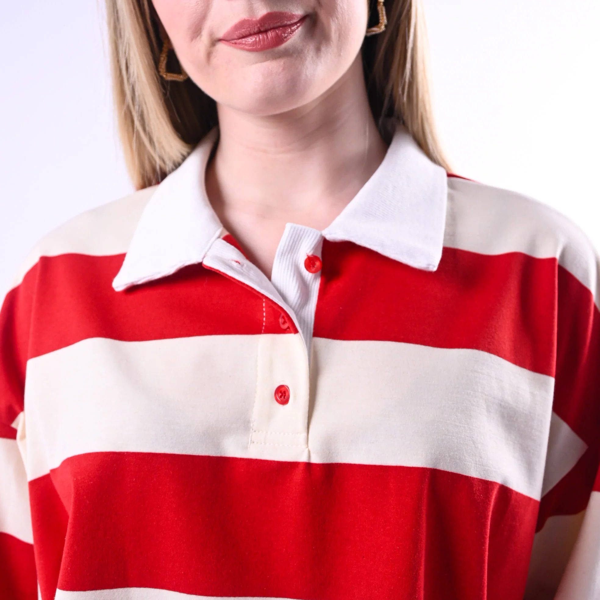 PHILIA LOFT - POLO RUGBY A RIGHE ART.D02N0365/PR - PANNA/ROSSO - Image 5