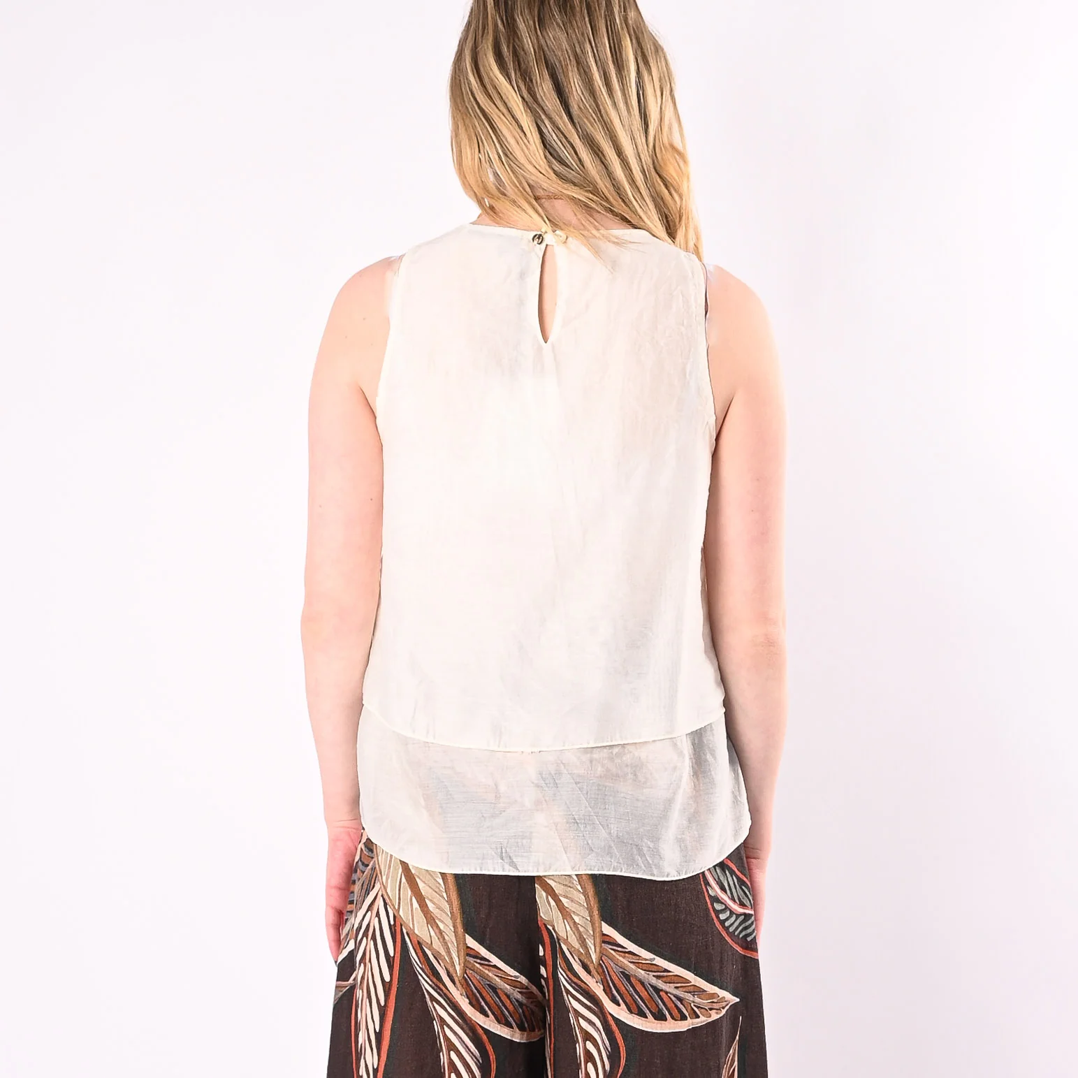 PHILIA LOFT - TOP DOPPIATO CON COLLANA FIORE ART.R02L1096/B - BURRO - Image 3