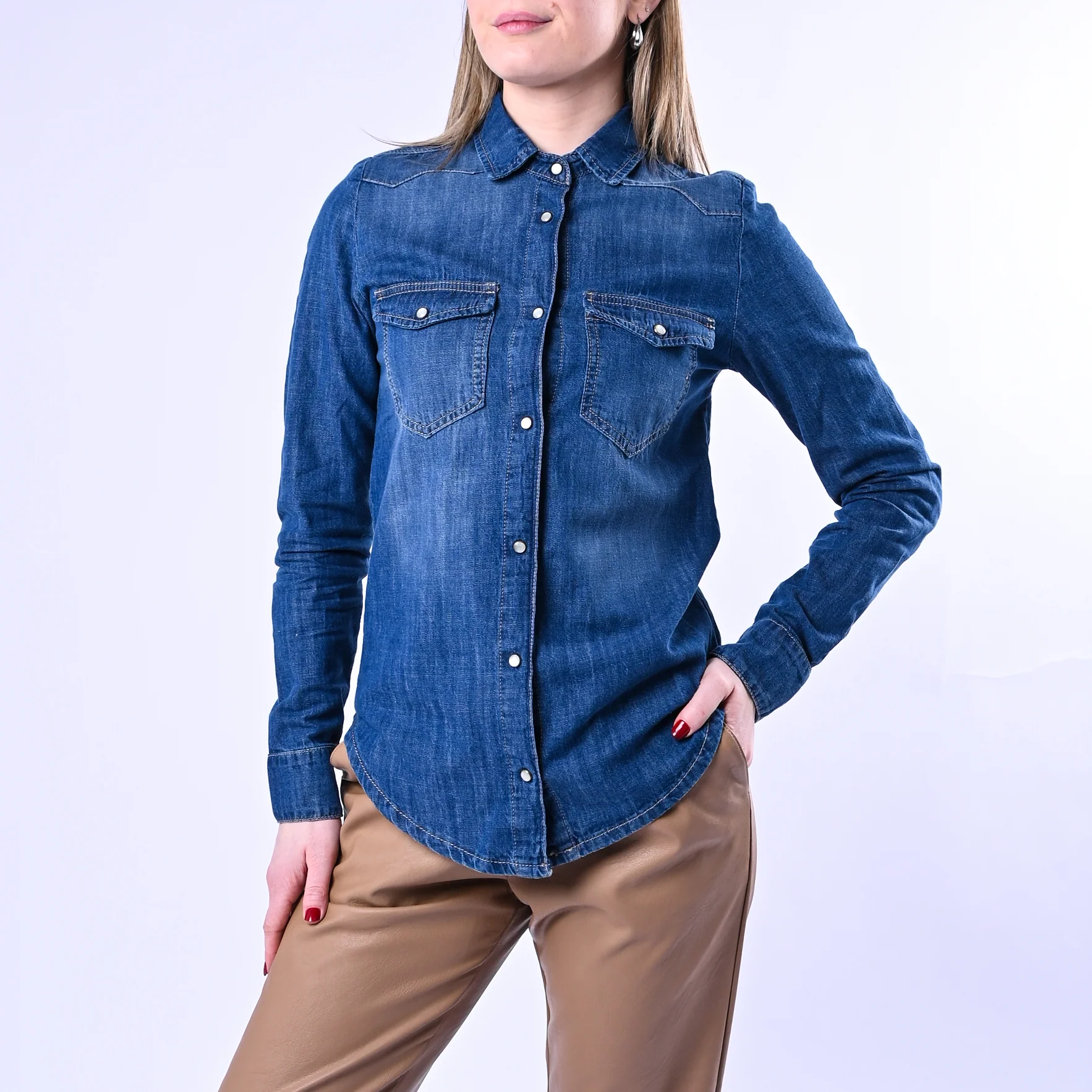 RECUPERO - CAMICIA DENIM WESTERN ART.MORA - LAVAGGIO MEDIO