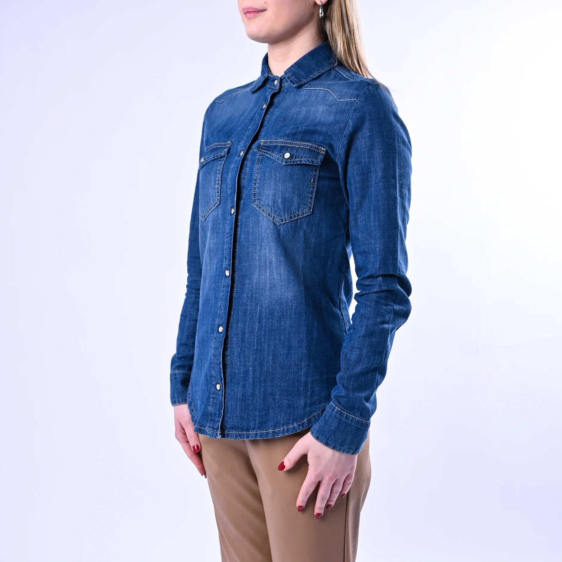 RECUPERO - CAMICIA DENIM WESTERN ART.MORA - LAVAGGIO MEDIO - Image 3